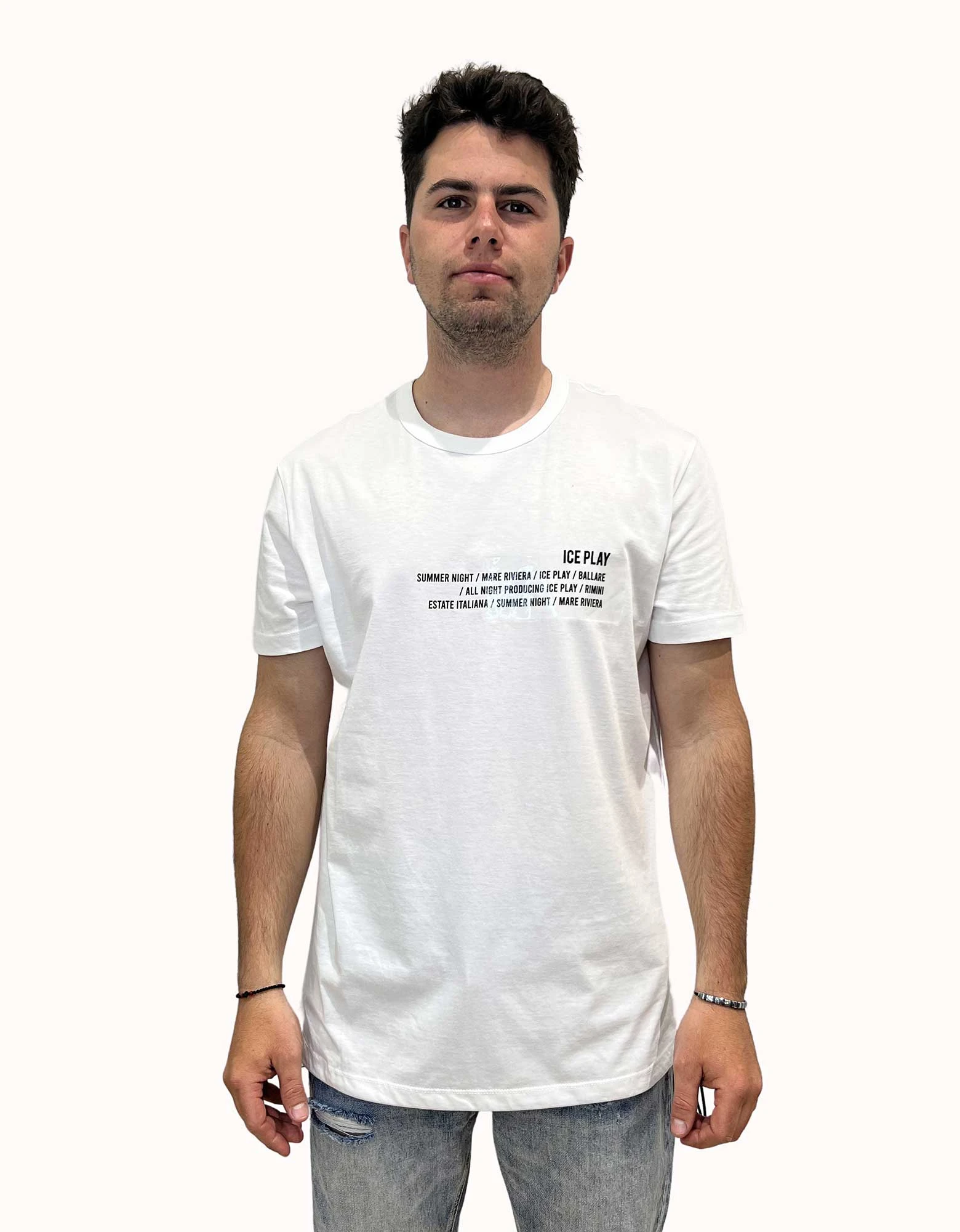 Summer night jersey t-shirt white — Ice Play