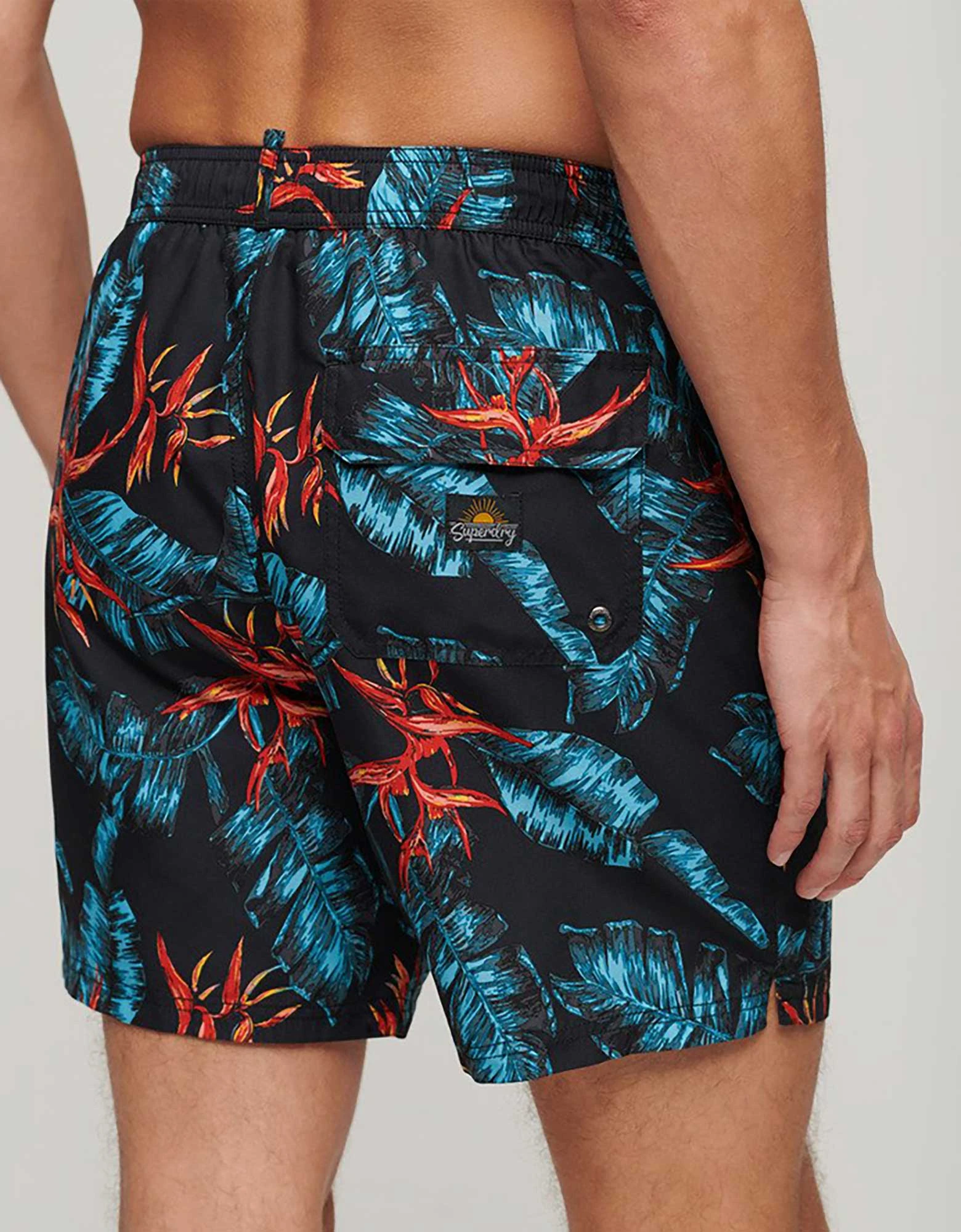 Superdry Hawaiian print swim short dark navy fire — φωτογραφία 3 από 5