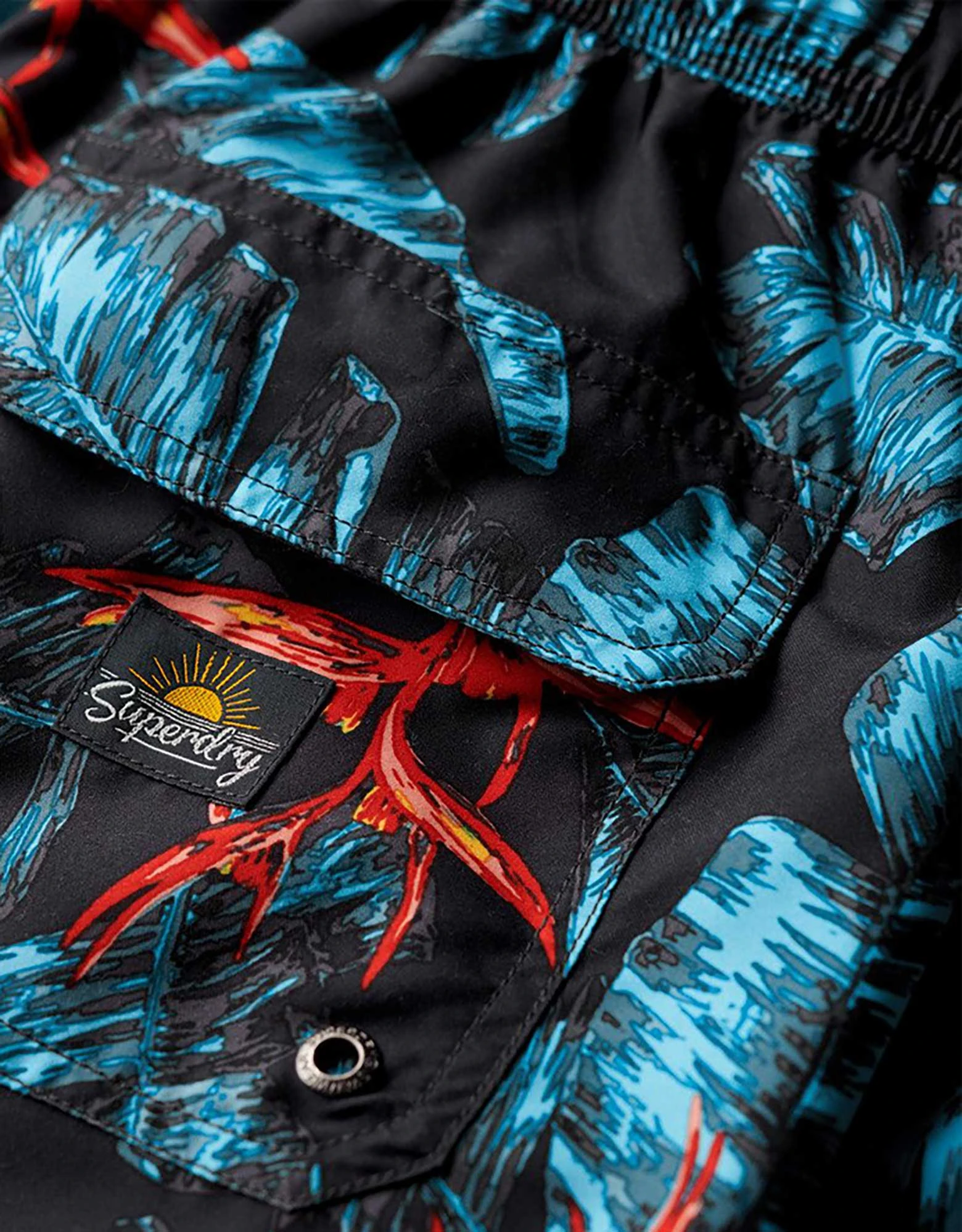 Superdry Hawaiian print swim short dark navy fire — φωτογραφία 4 από 5