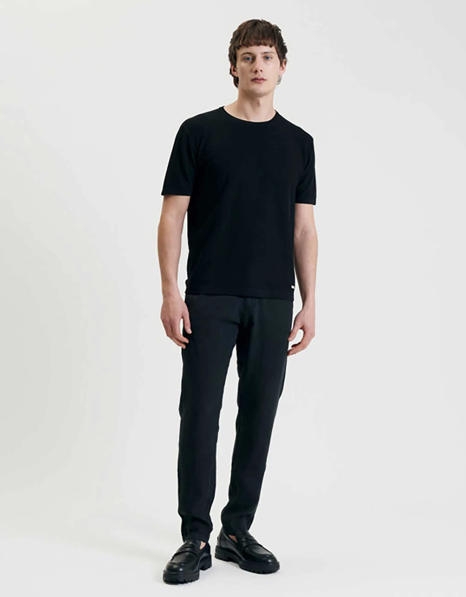 Michigan linen trouser with drawstring black — Gianni Lupo