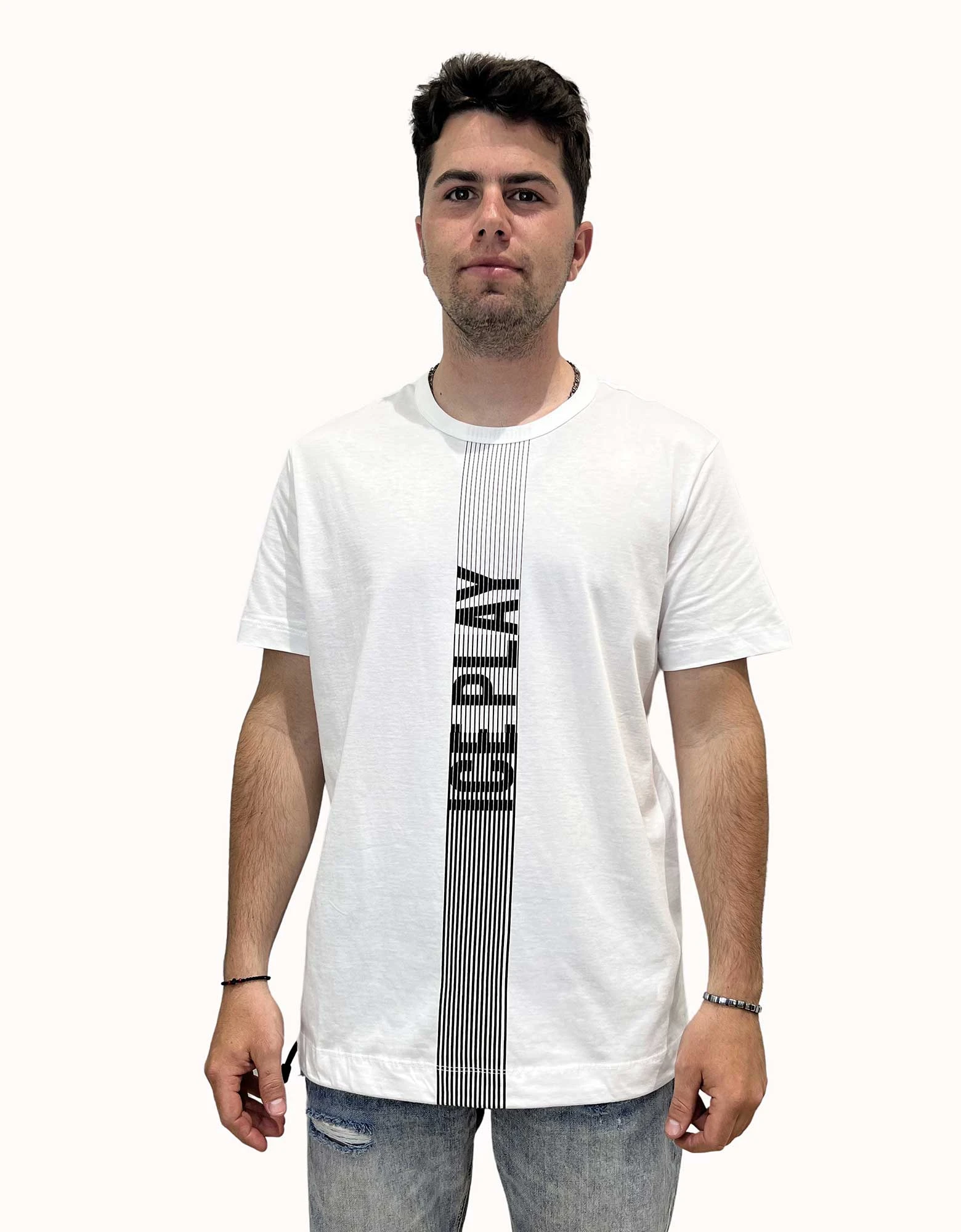 Linear logo jersey t-shirt white — Ice Play