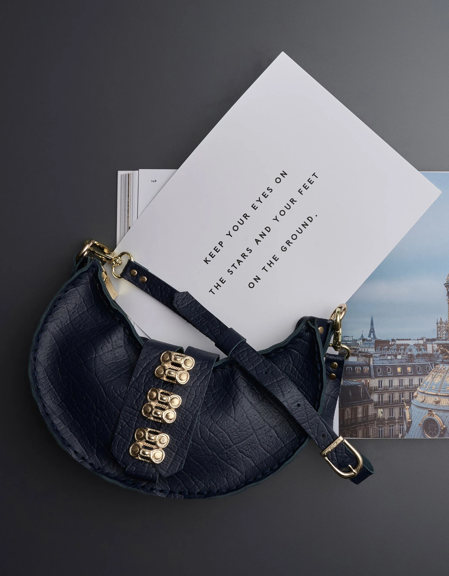 Individual Art Leather Cambodia bag blue gold — φωτογραφία 2 από 2