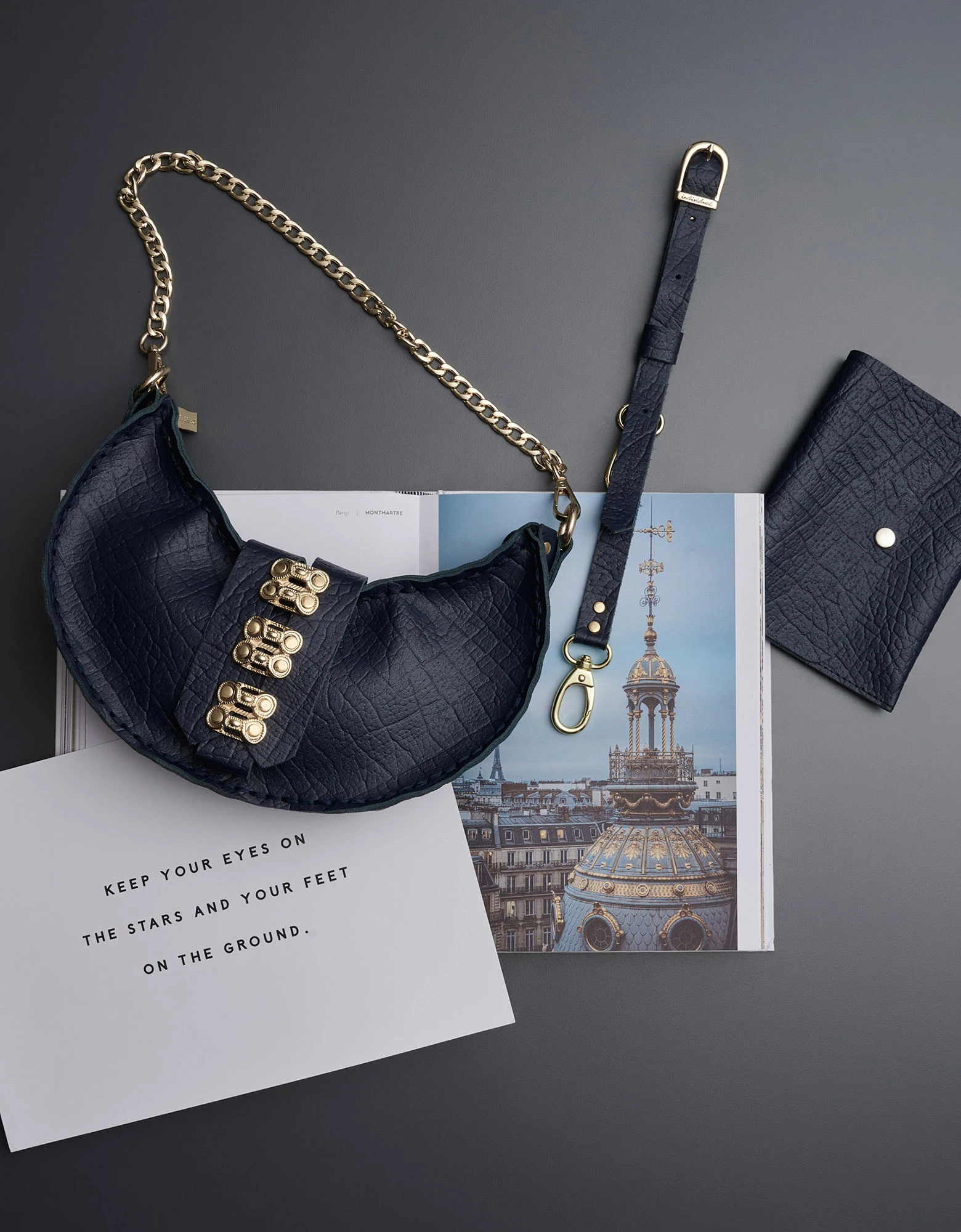 Individual Art Leather Cambodia bag blue gold — φωτογραφία 1 από 2