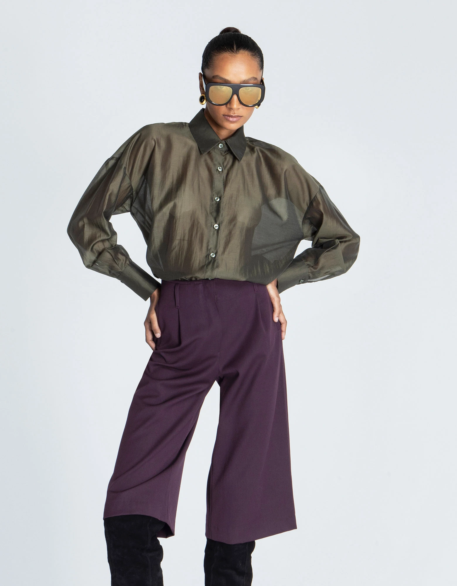 Vesper shirt dark khaki — Foreveryoung