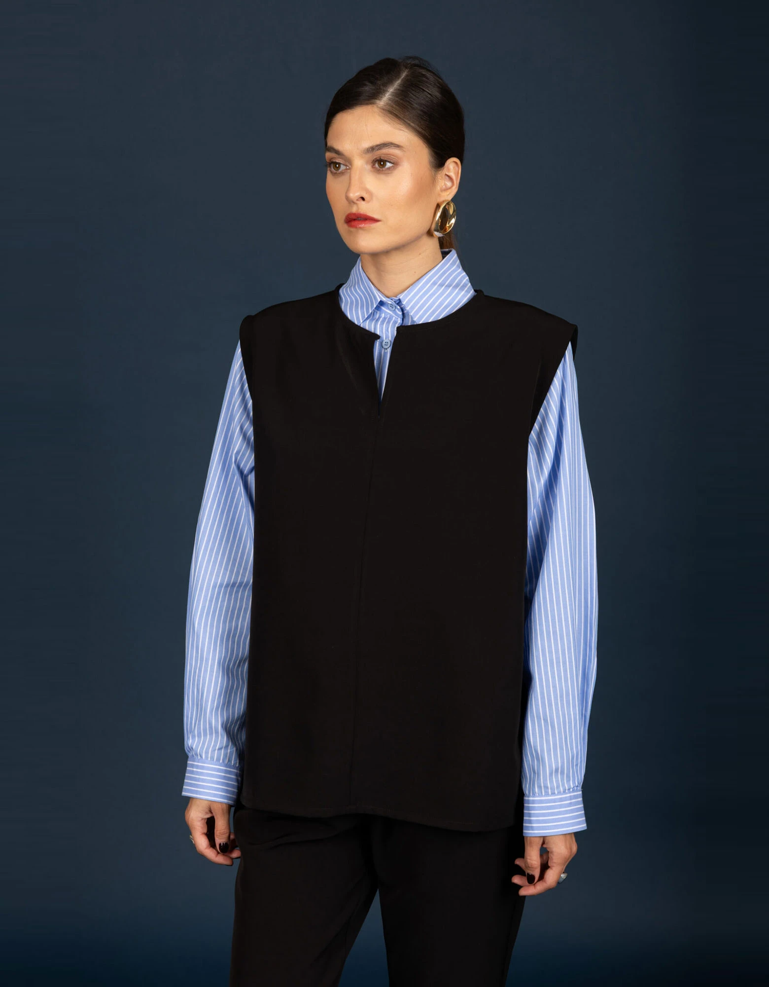 Marton oversize top black — Chaton
