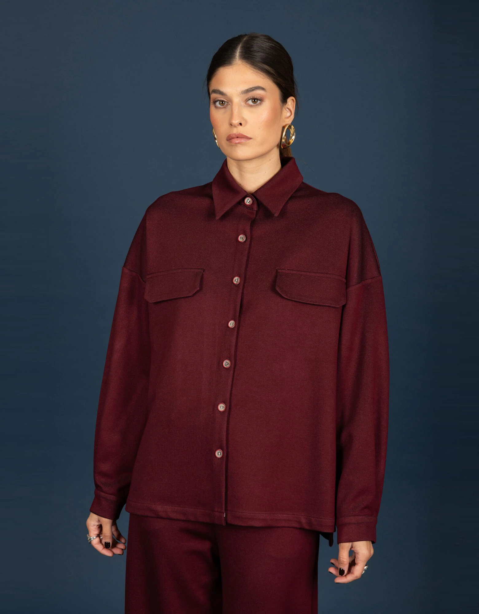 Craig oversize shirt bordeaux — Chaton