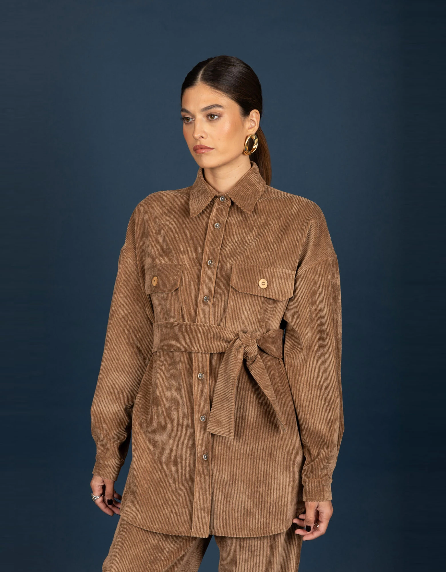 Gwen oversize shirt tabac — Chaton