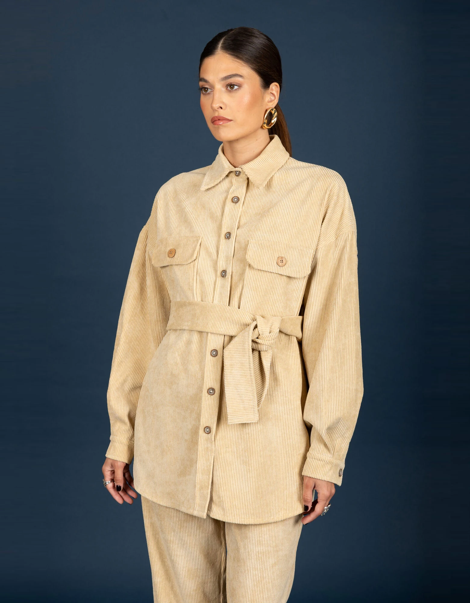 Gwen oversize shirt butter — Chaton