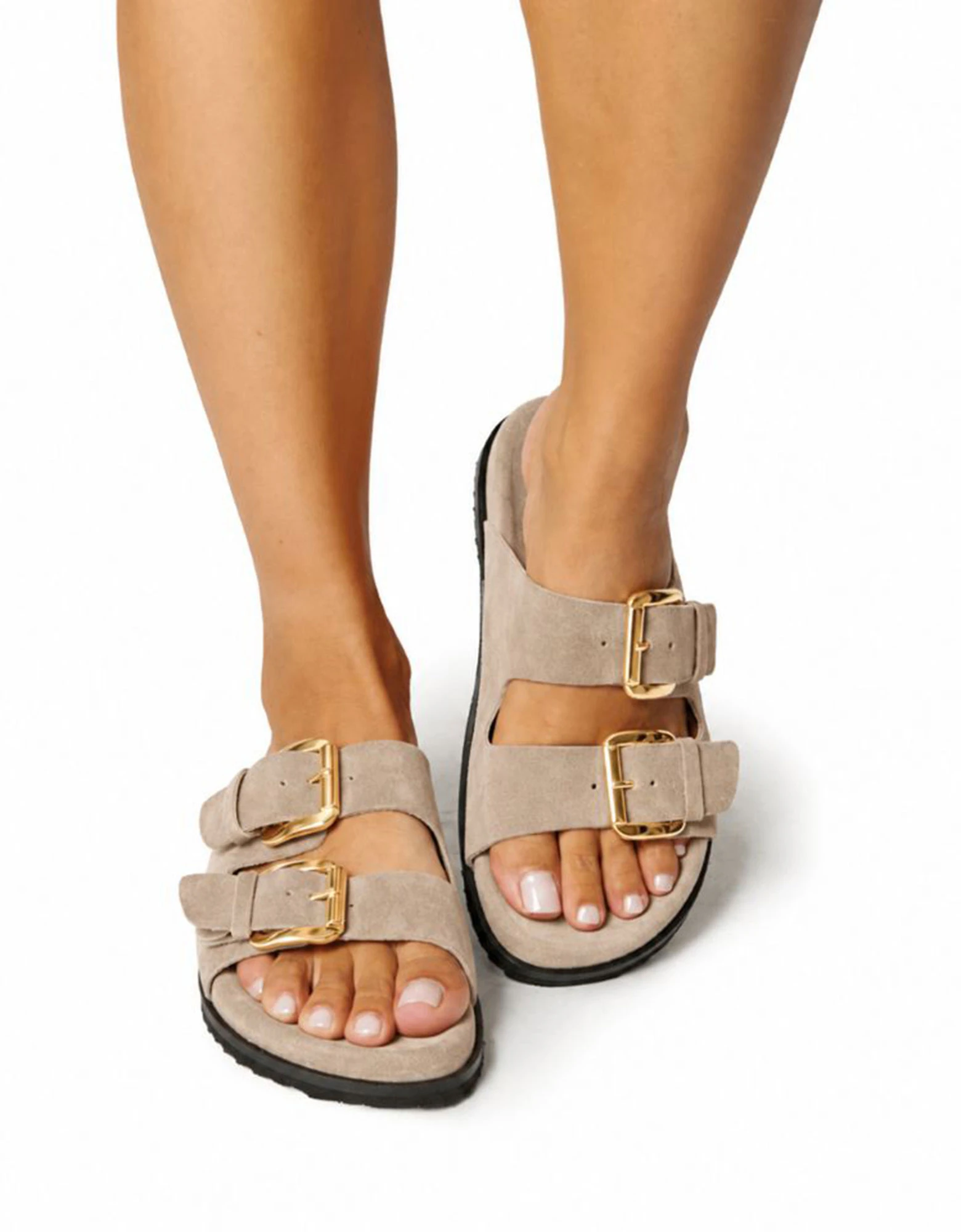 Beige suede sandals 61308 — Ateneo