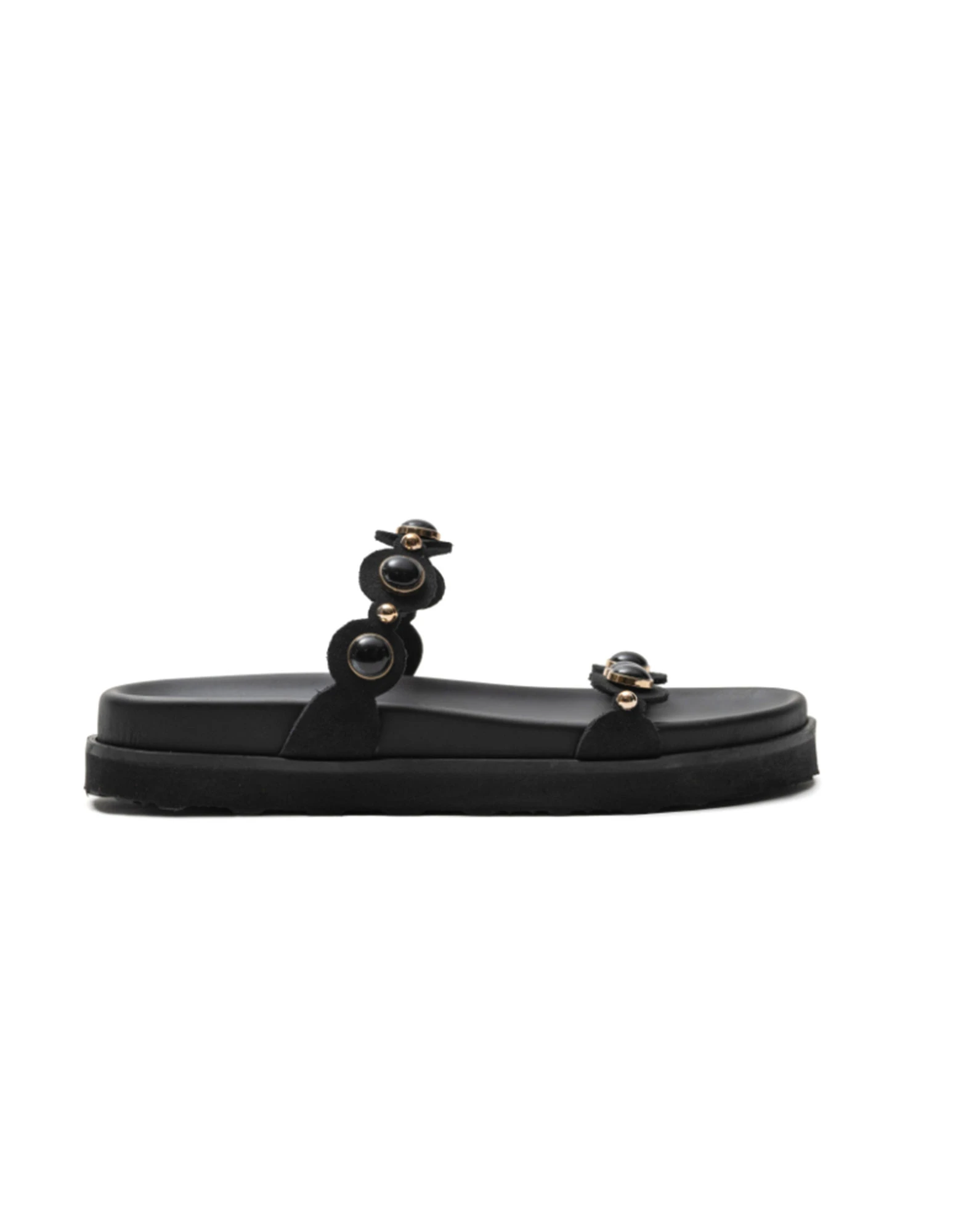 Black gem sandals 62306 — Ateneo