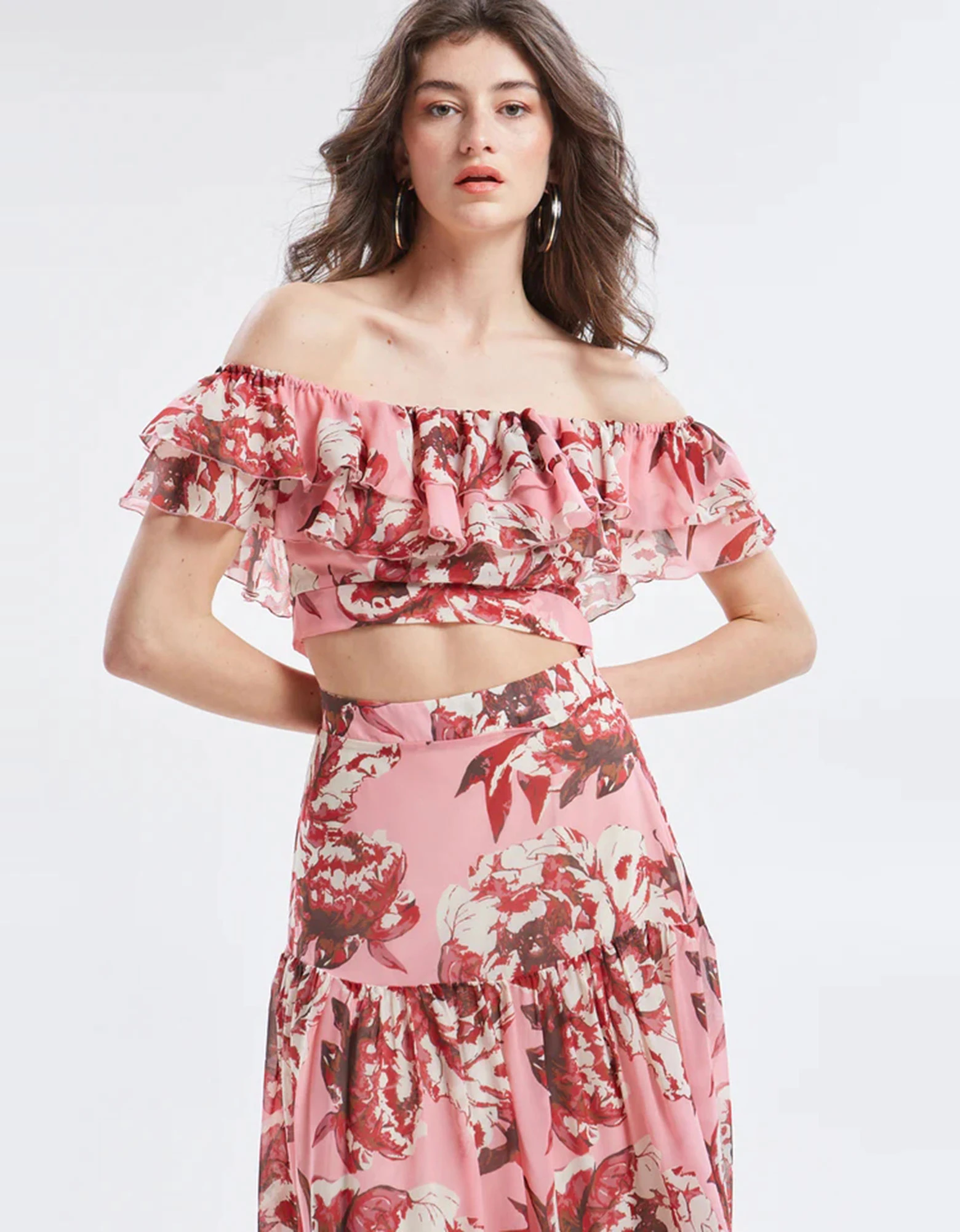 Oriane floral ruffle top — Ananke Clothing