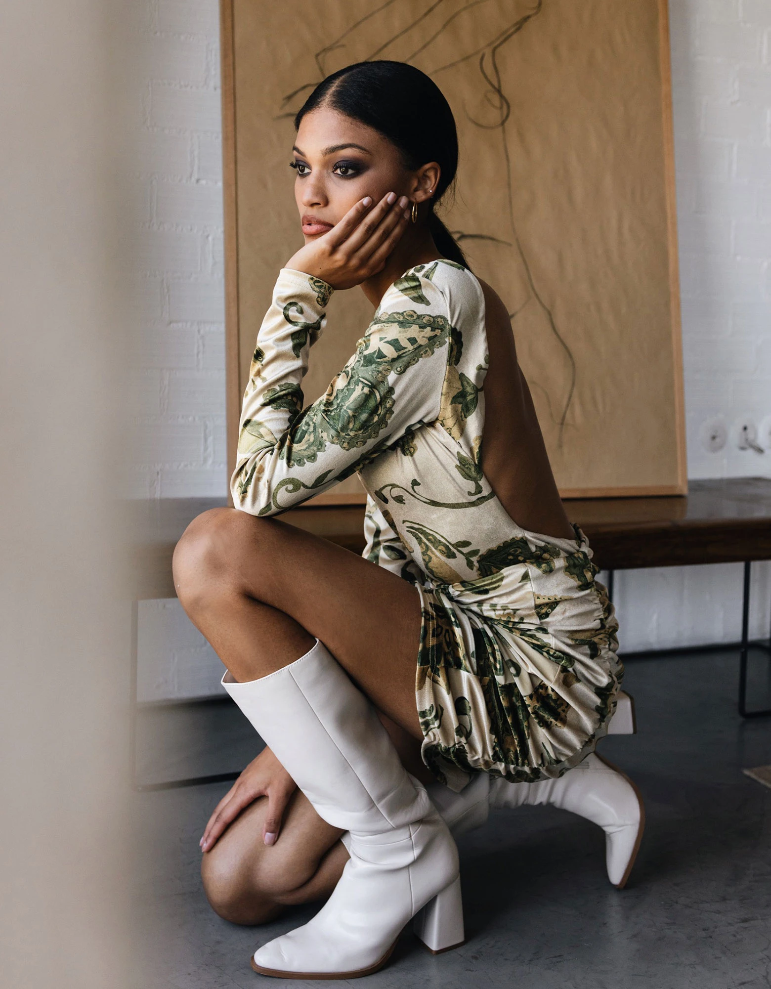 Abstracto Meryl mini skirt beige — φωτογραφία 8 από 8