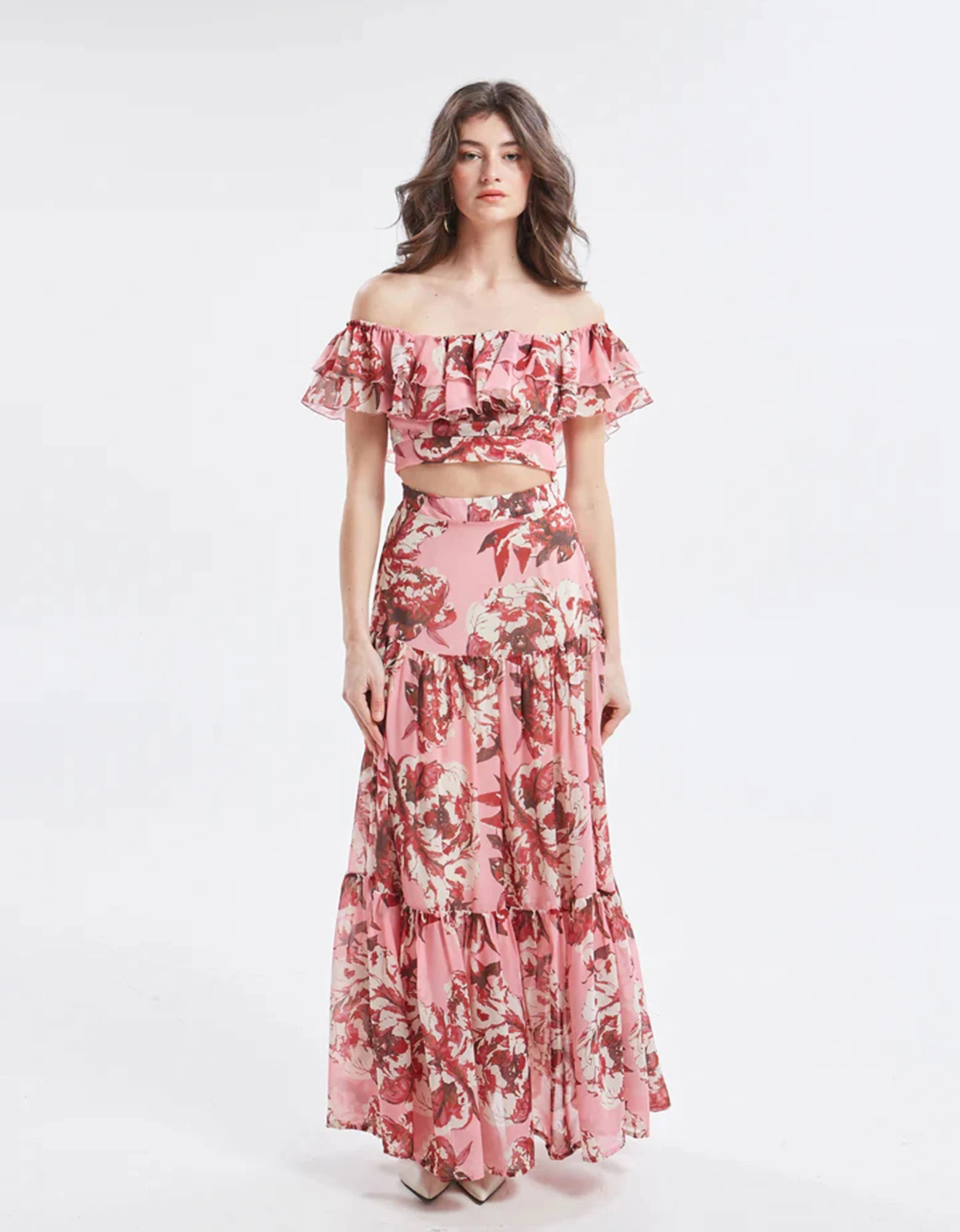 Oriane floral ruffle skirt — Ananke Clothing