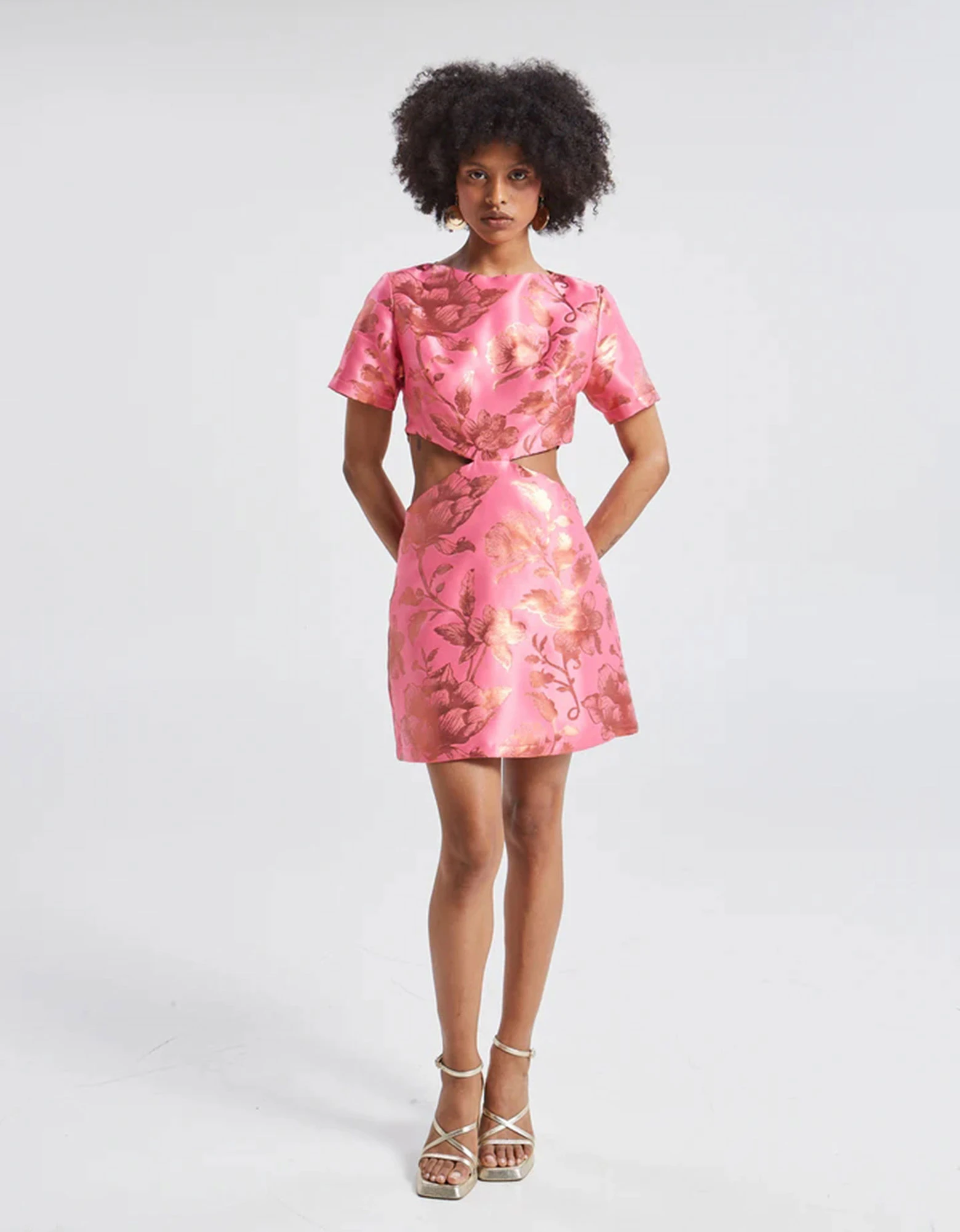 Solene brocade cut out mini dress — Ananke Clothing