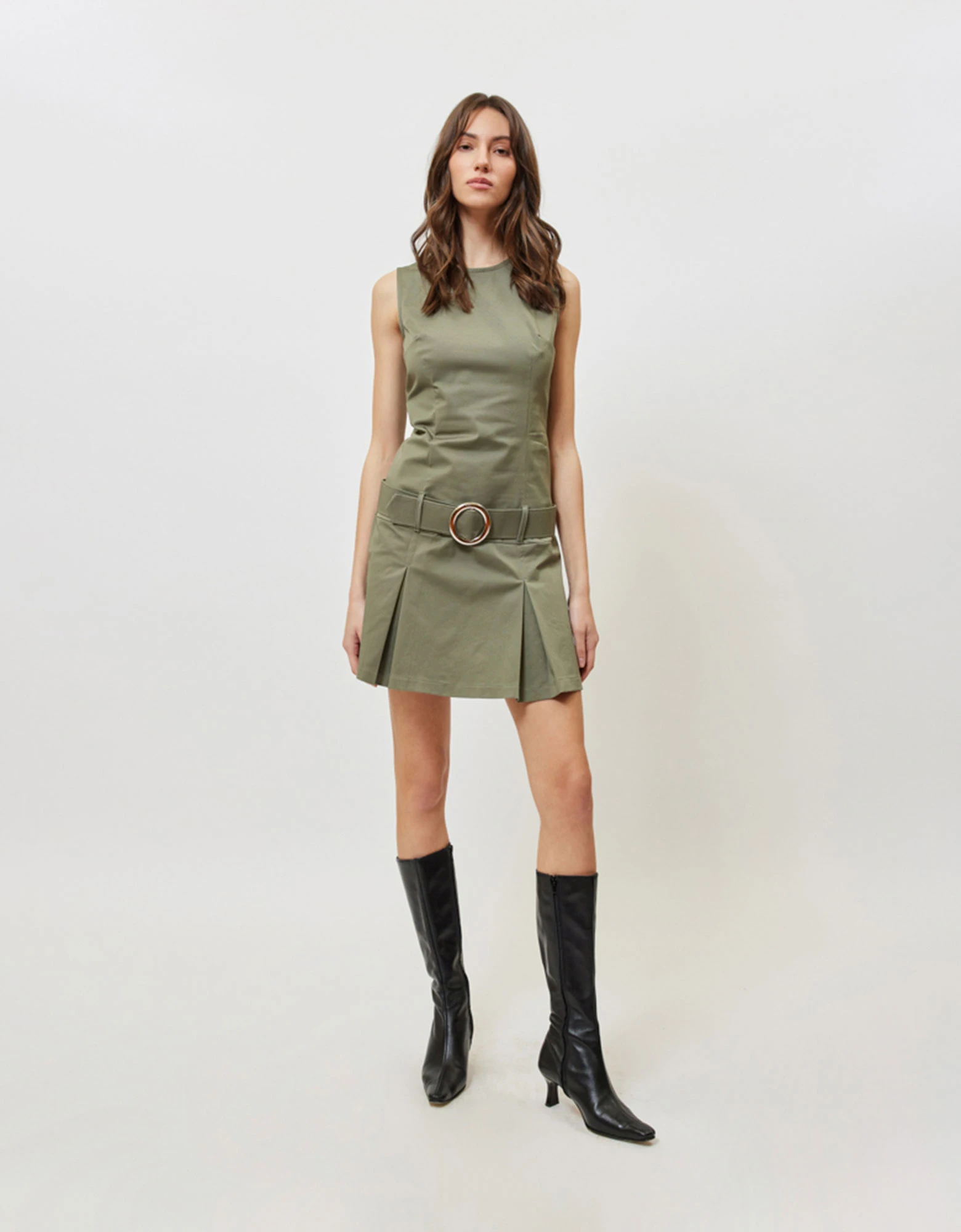 Arina mini dress khaki — Sunset go