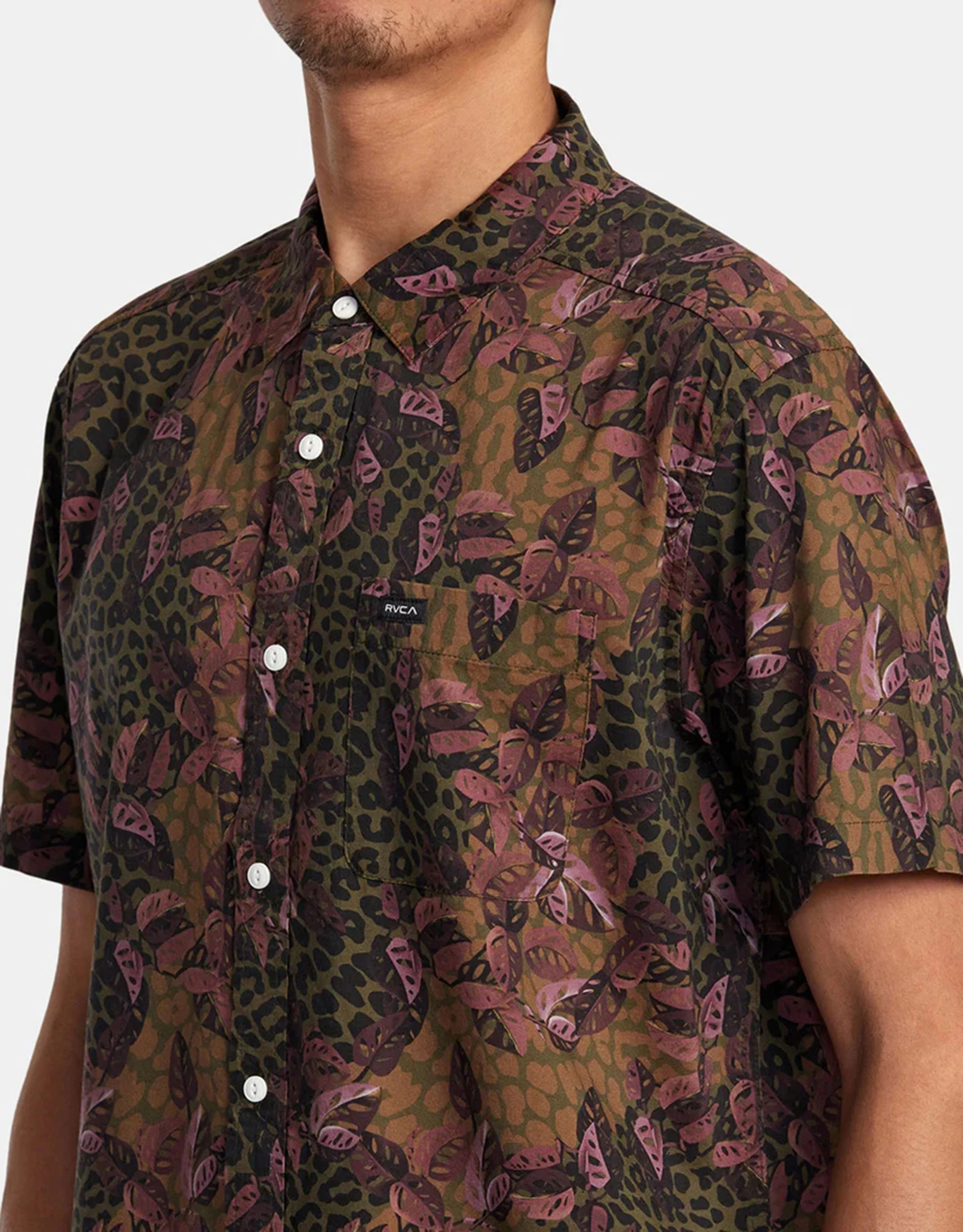 Rvca Anytime short sleeve animal printed floral shirt — photo 3 of 5
