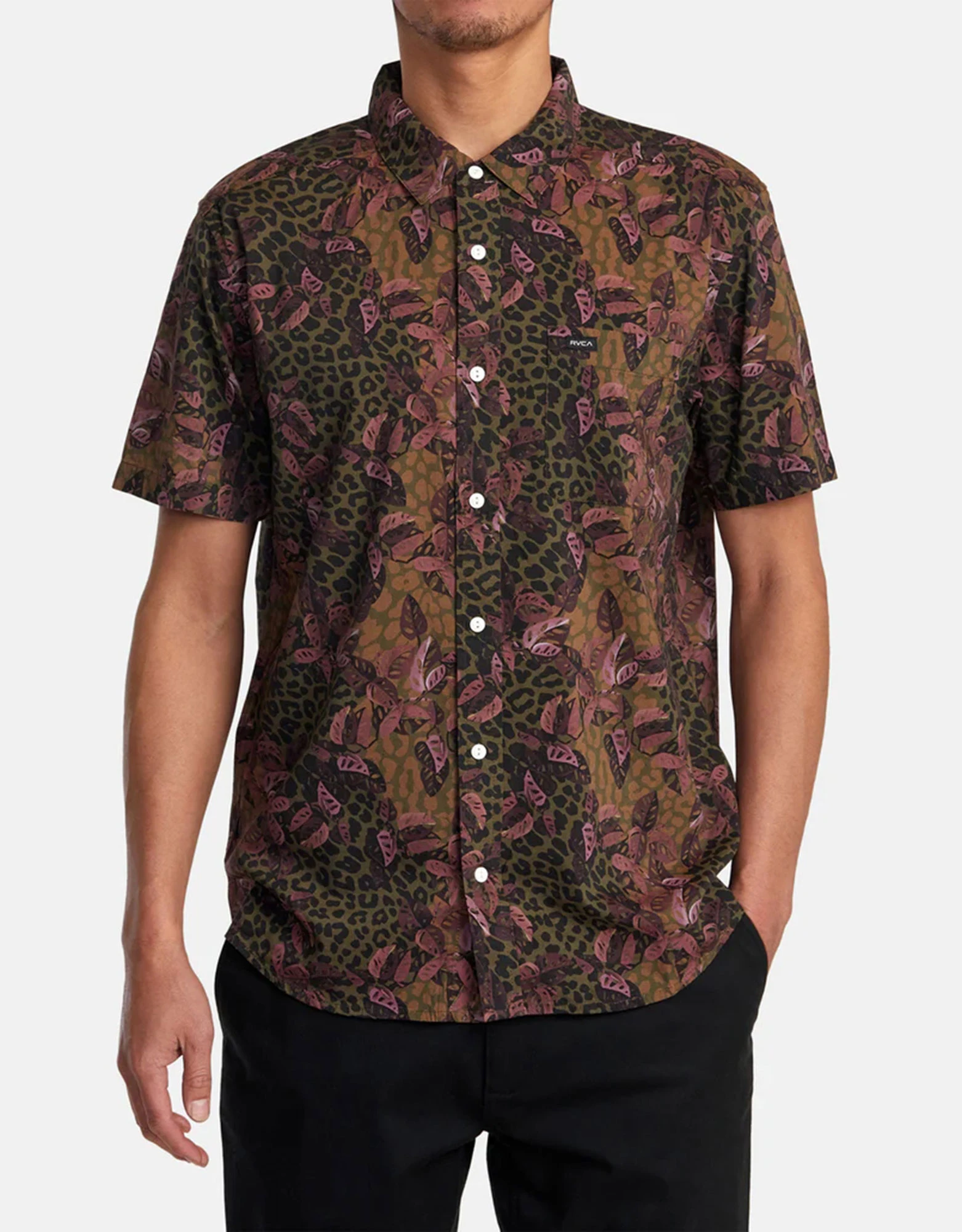 Anytime short sleeve animal printed floral shirt — Rvca