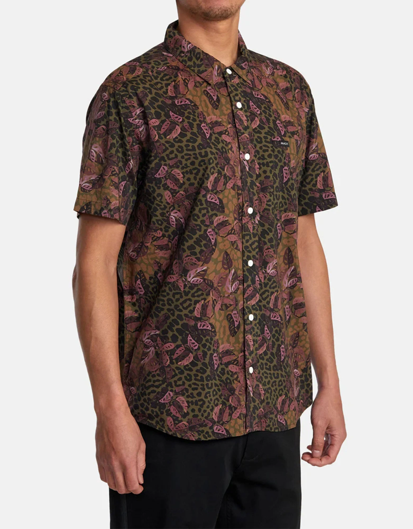 Rvca Anytime short sleeve animal printed floral shirt — photo 5 of 5