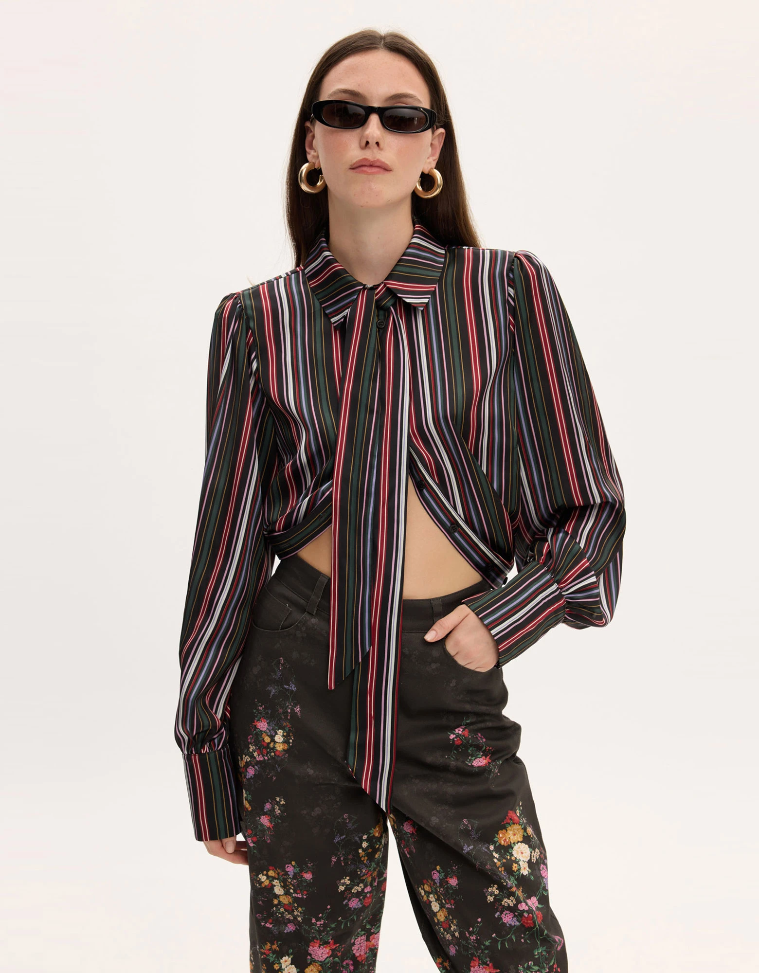 Eliza striped satin shirt — Ciel Concept