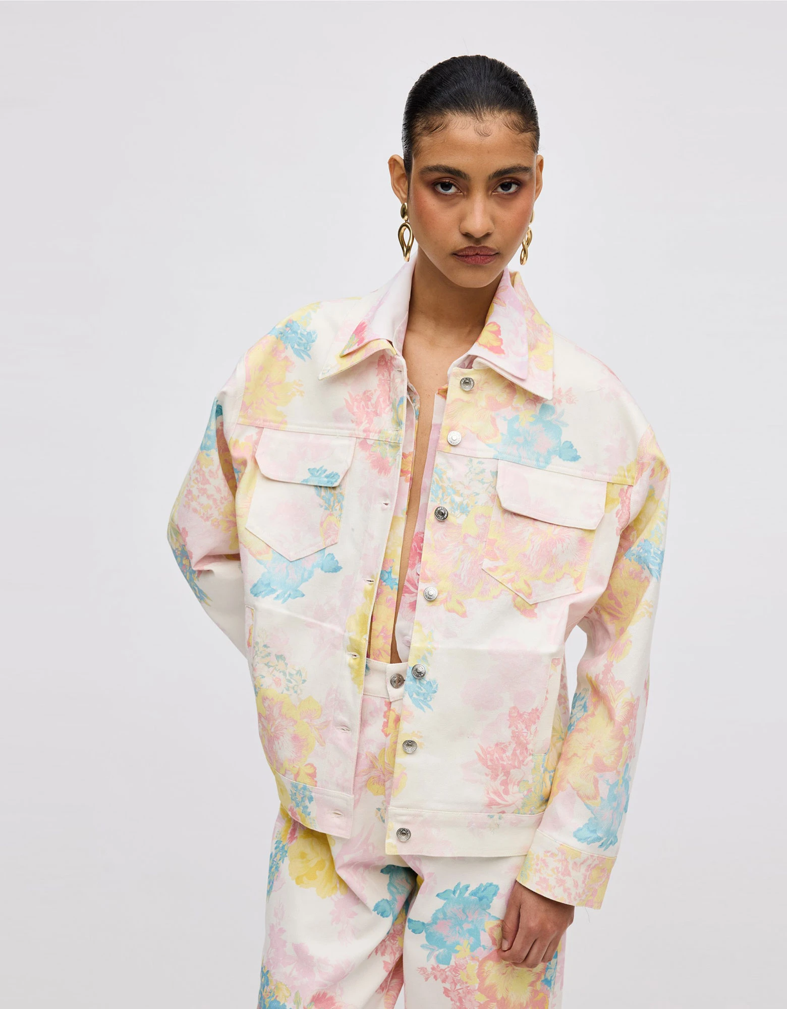 Floral mist denim jacket — Ciel Concept