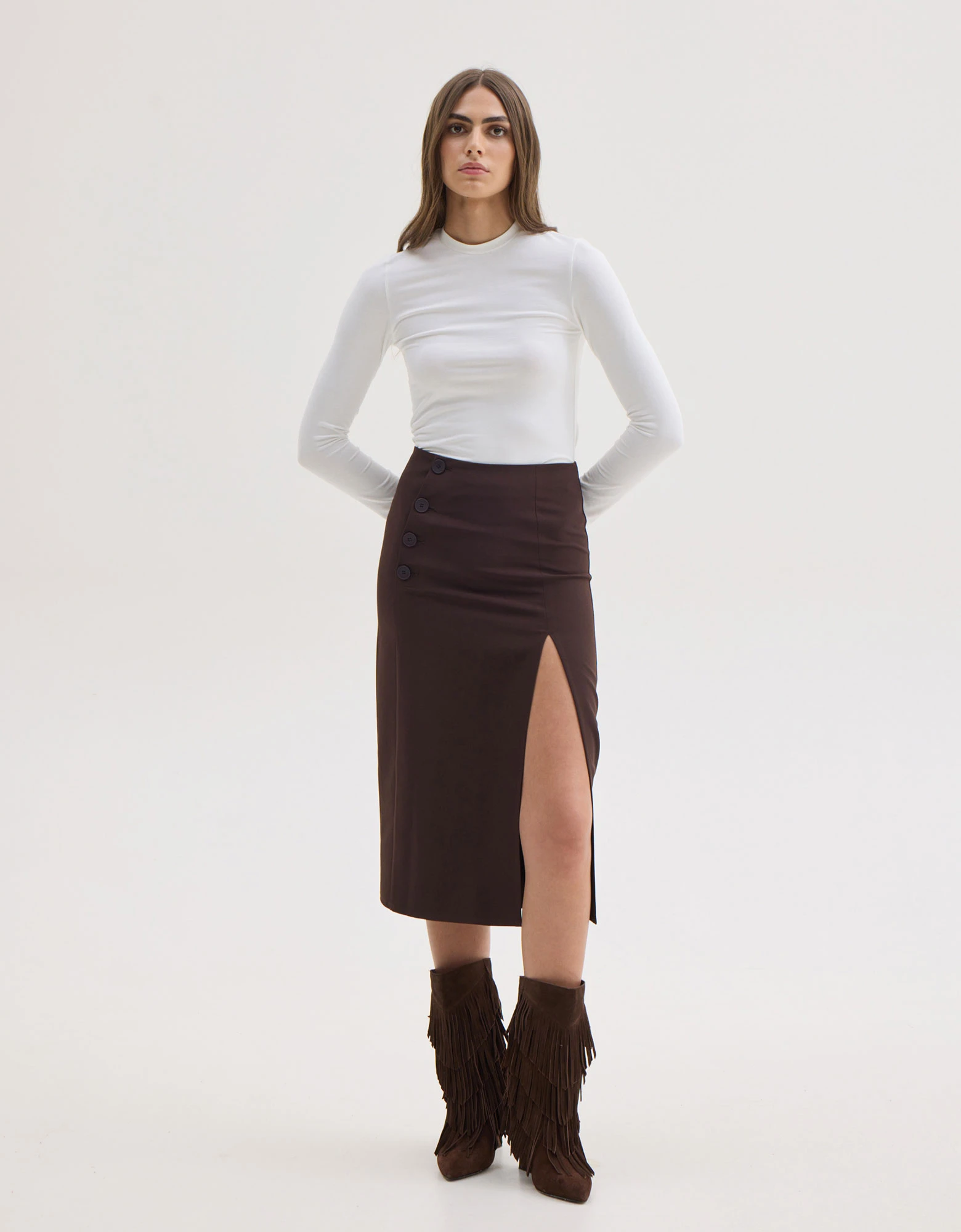 Cynthia skirt brown — Sunset go