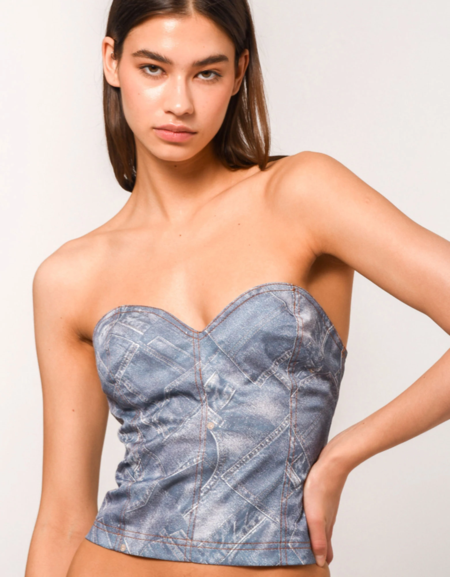 Sunset go Nellie corset denim print — photo 1 of 4