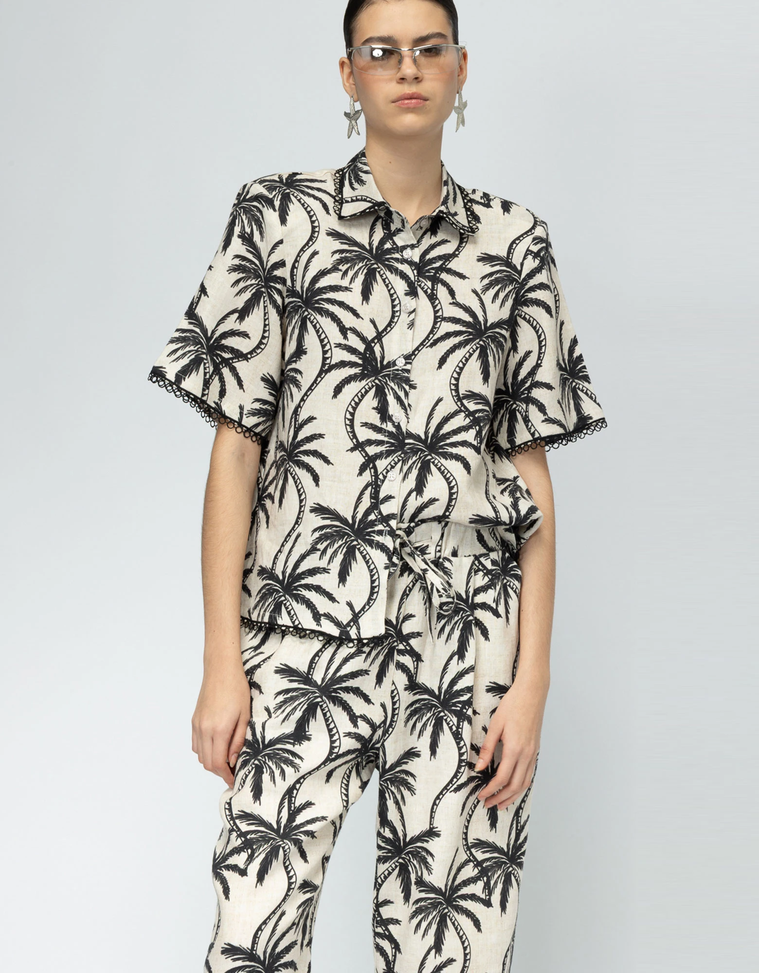 Hawai b&w palm shirt — Mallory the label
