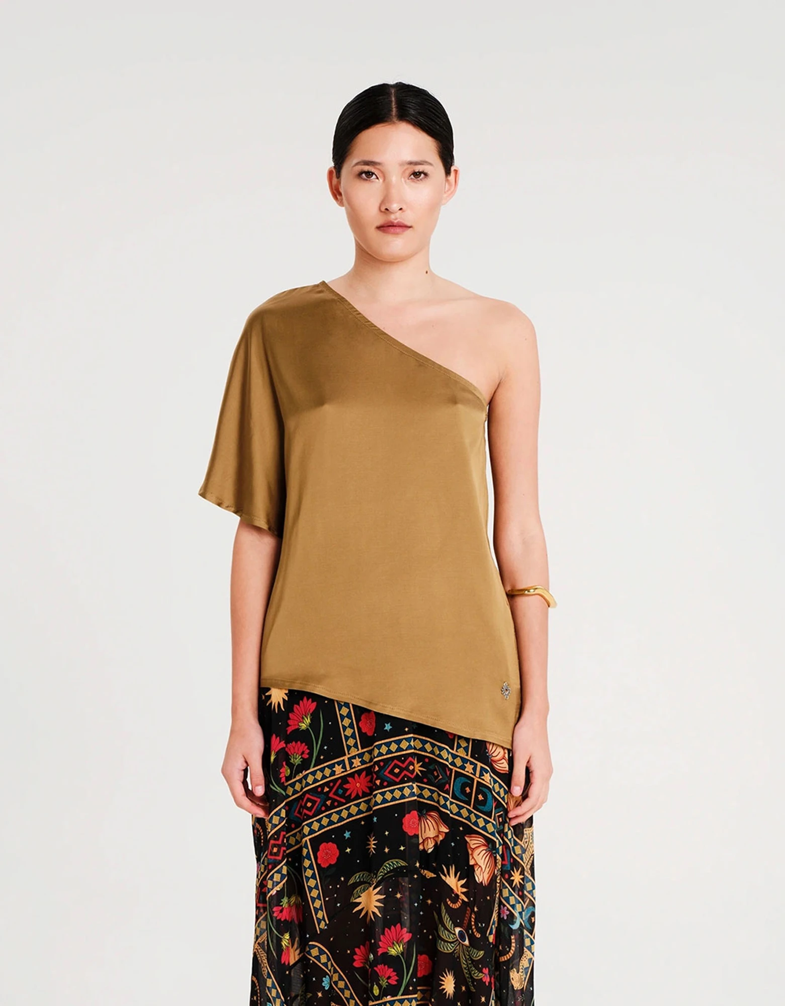 Hymn one shoulder top bronze — Peace and Chaos