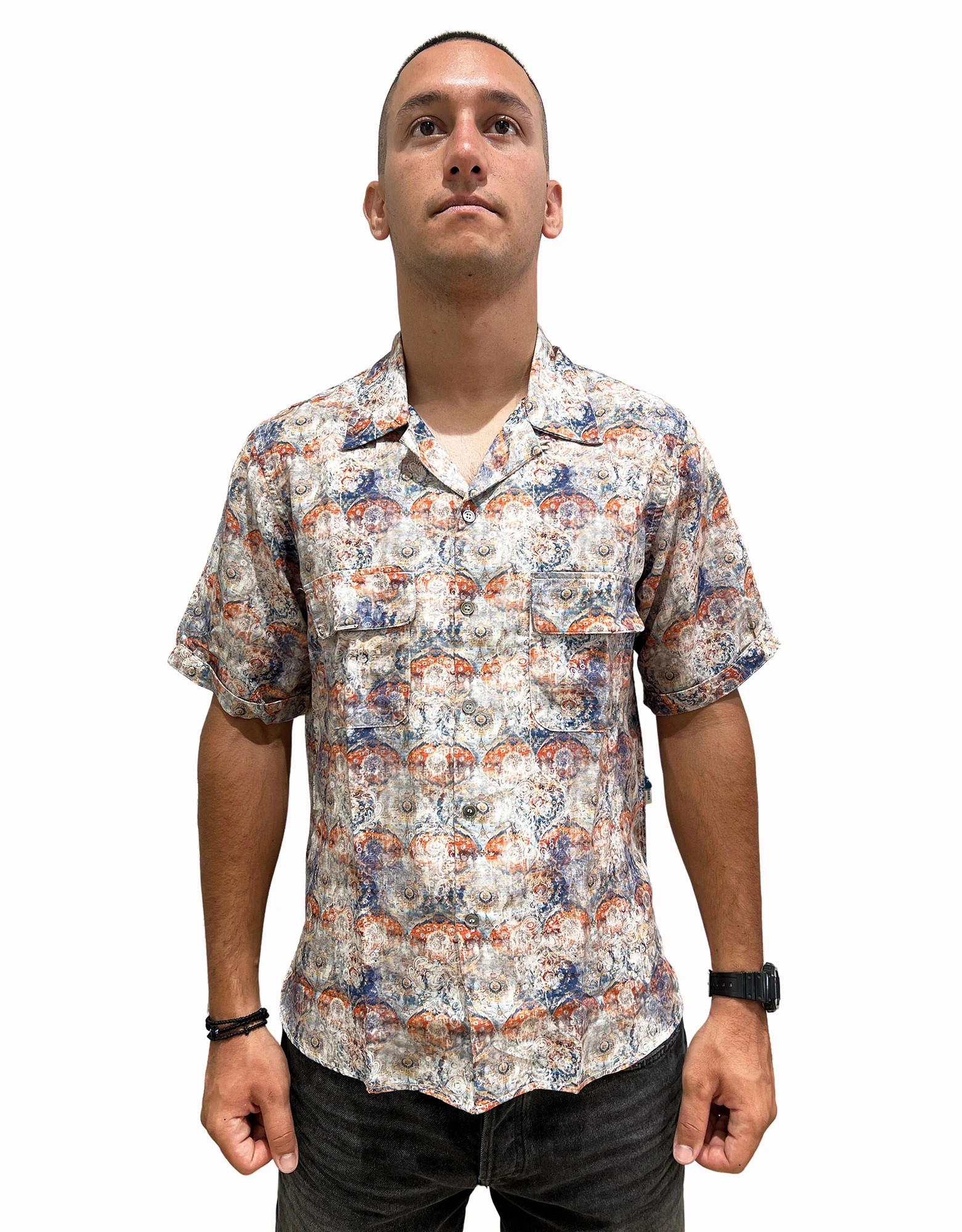 Printed shirt blue — Gianni Lupo