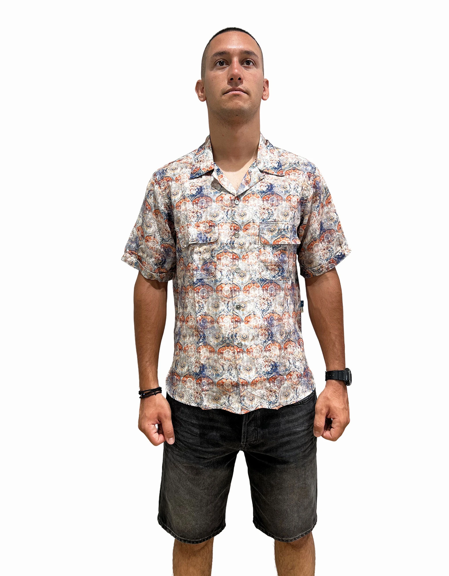 Gianni Lupo Printed shirt blue — photo 2 of 5