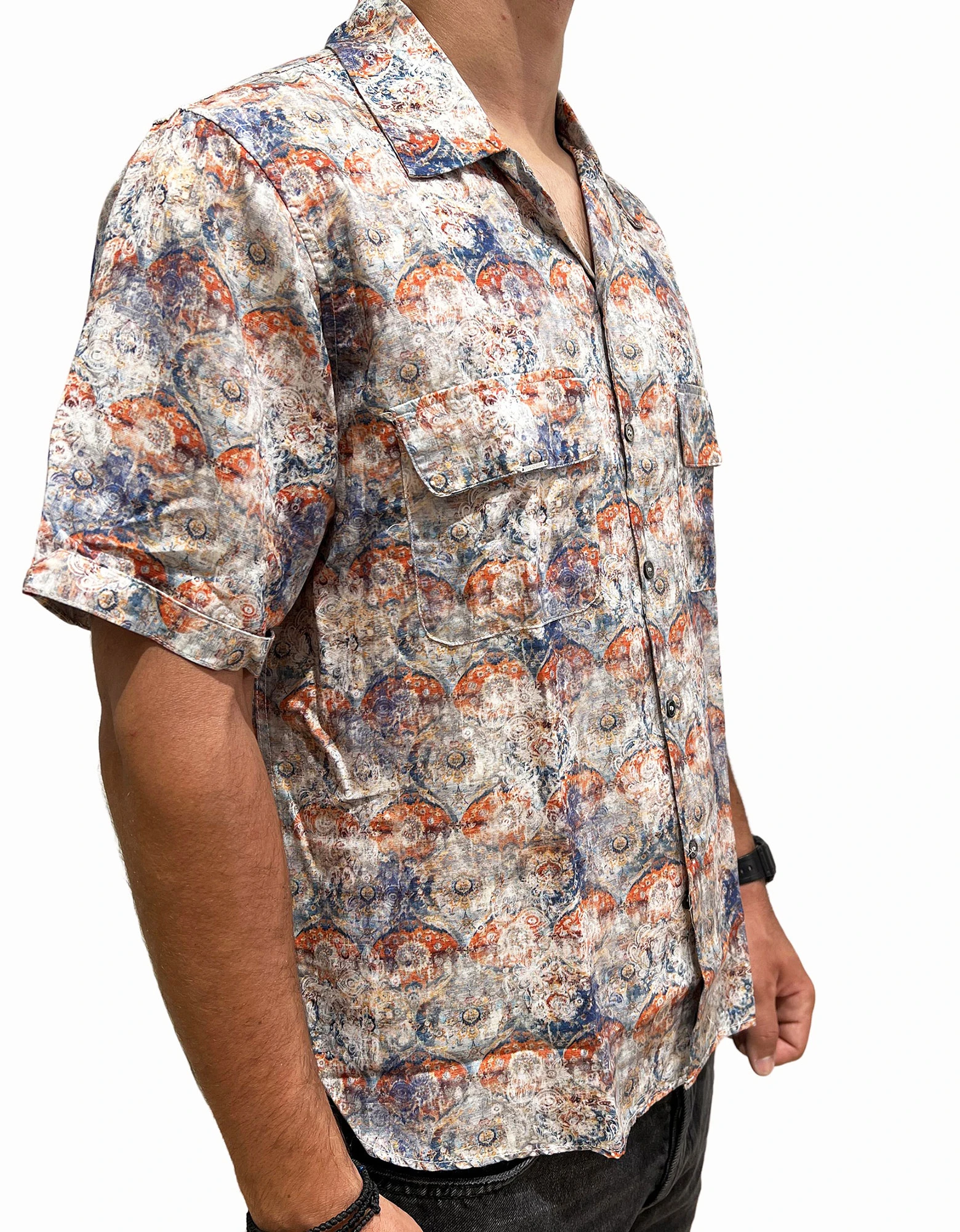 Gianni Lupo Printed shirt blue — photo 3 of 5