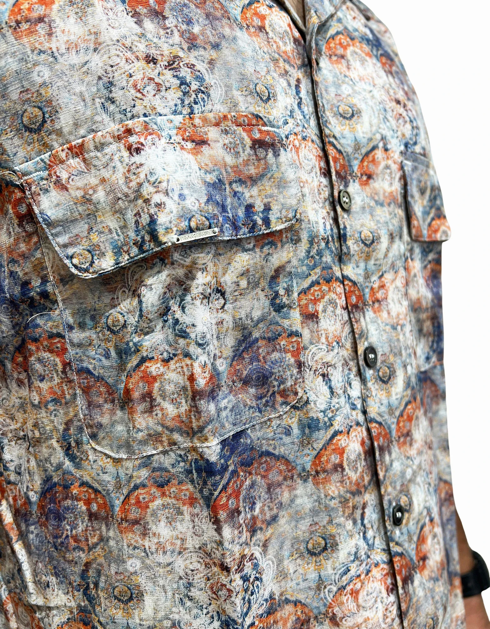 Gianni Lupo Printed shirt blue — photo 4 of 5
