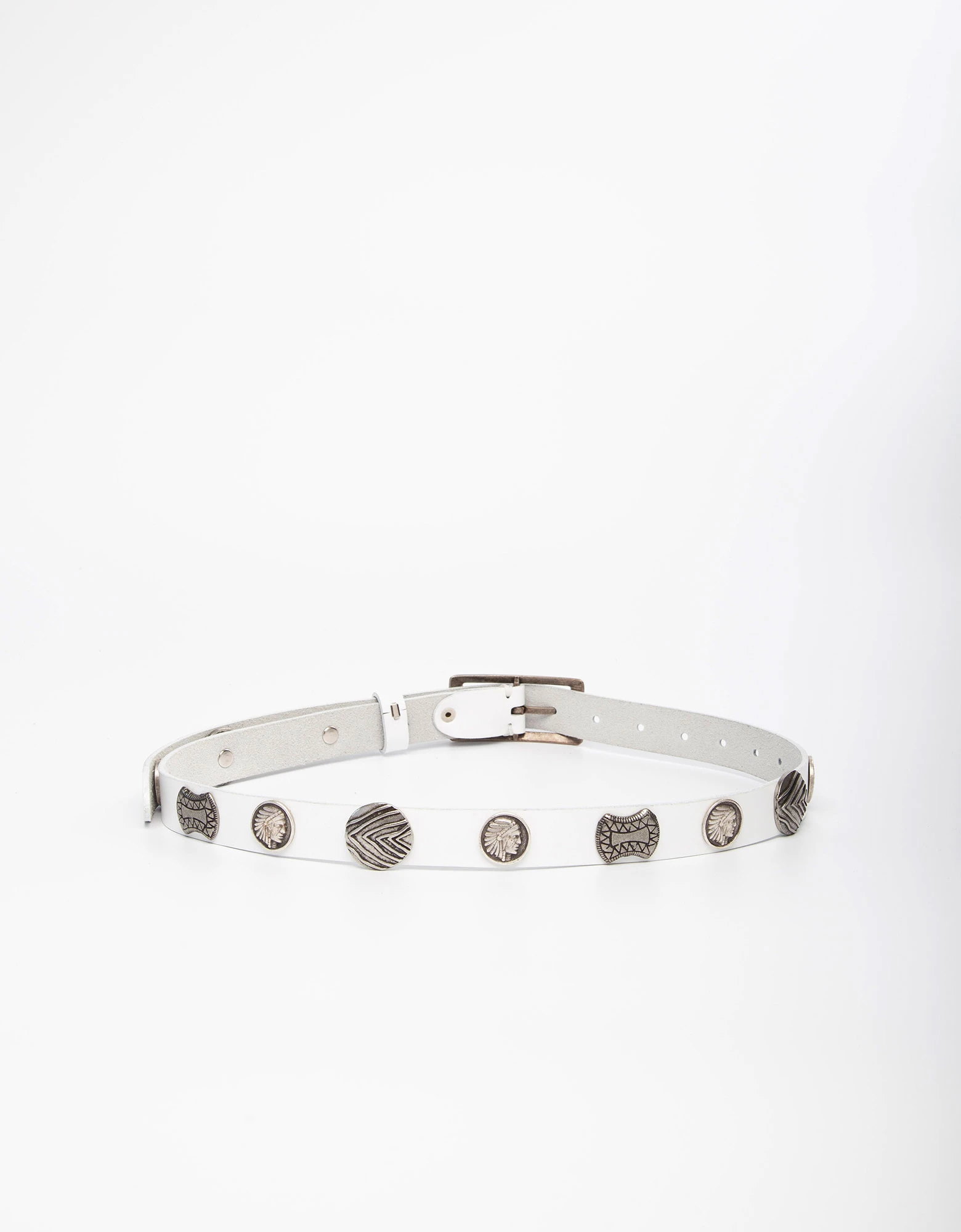 Individual Art Leather Indian summer white belt — φωτογραφία 2 από 2