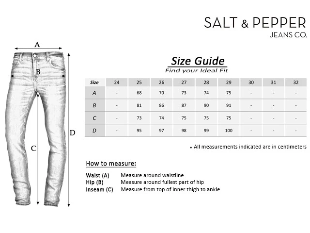 Οδηγός μεγεθών — Salt & Pepper