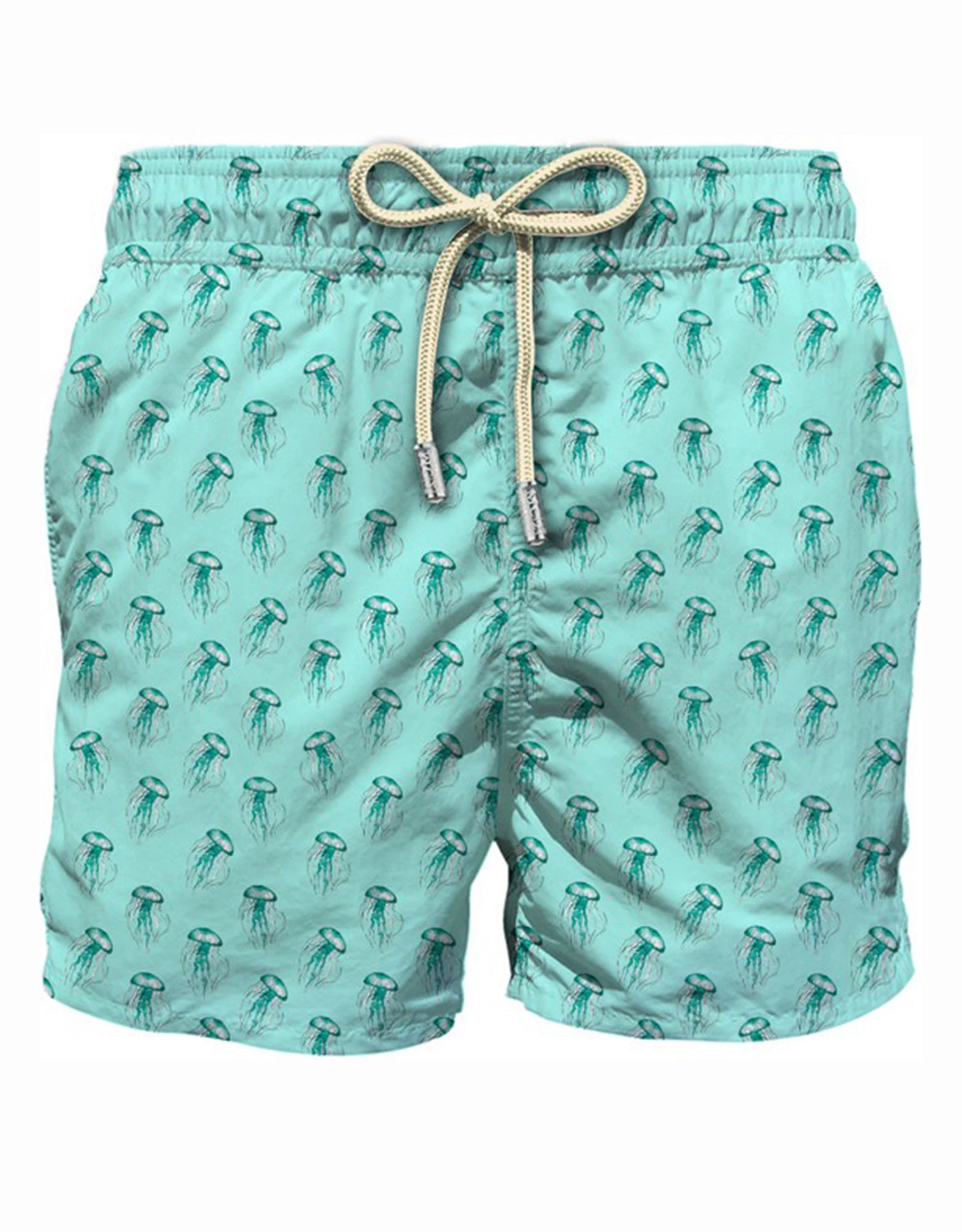 Aqua green lighting micro swim shorts with jelly dance print — MC2 Saint Barth