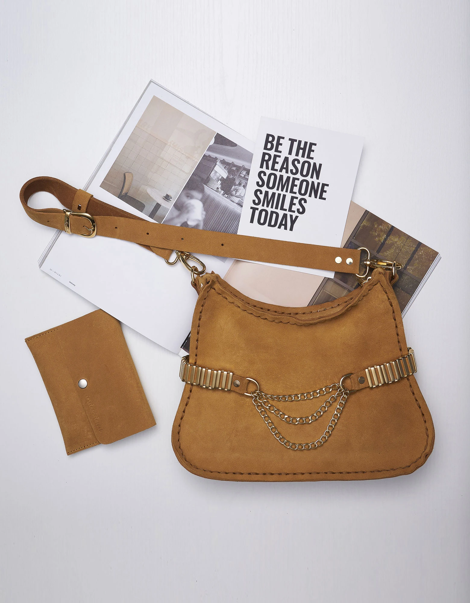 Make it real bag honey suede nickel — Individual Art Leather