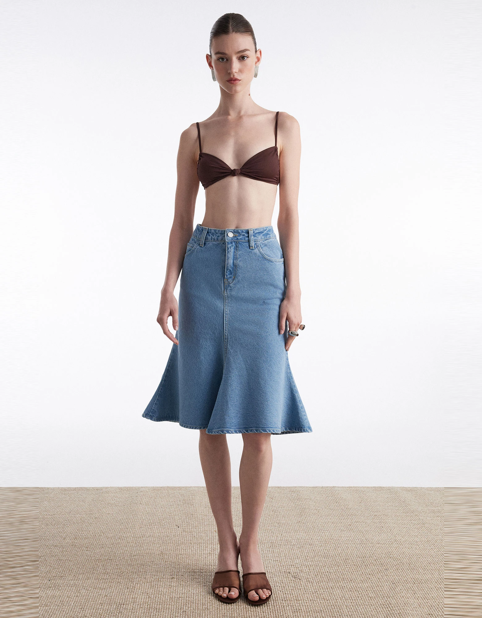 Silia denim skirt blue — Nadia Rapti