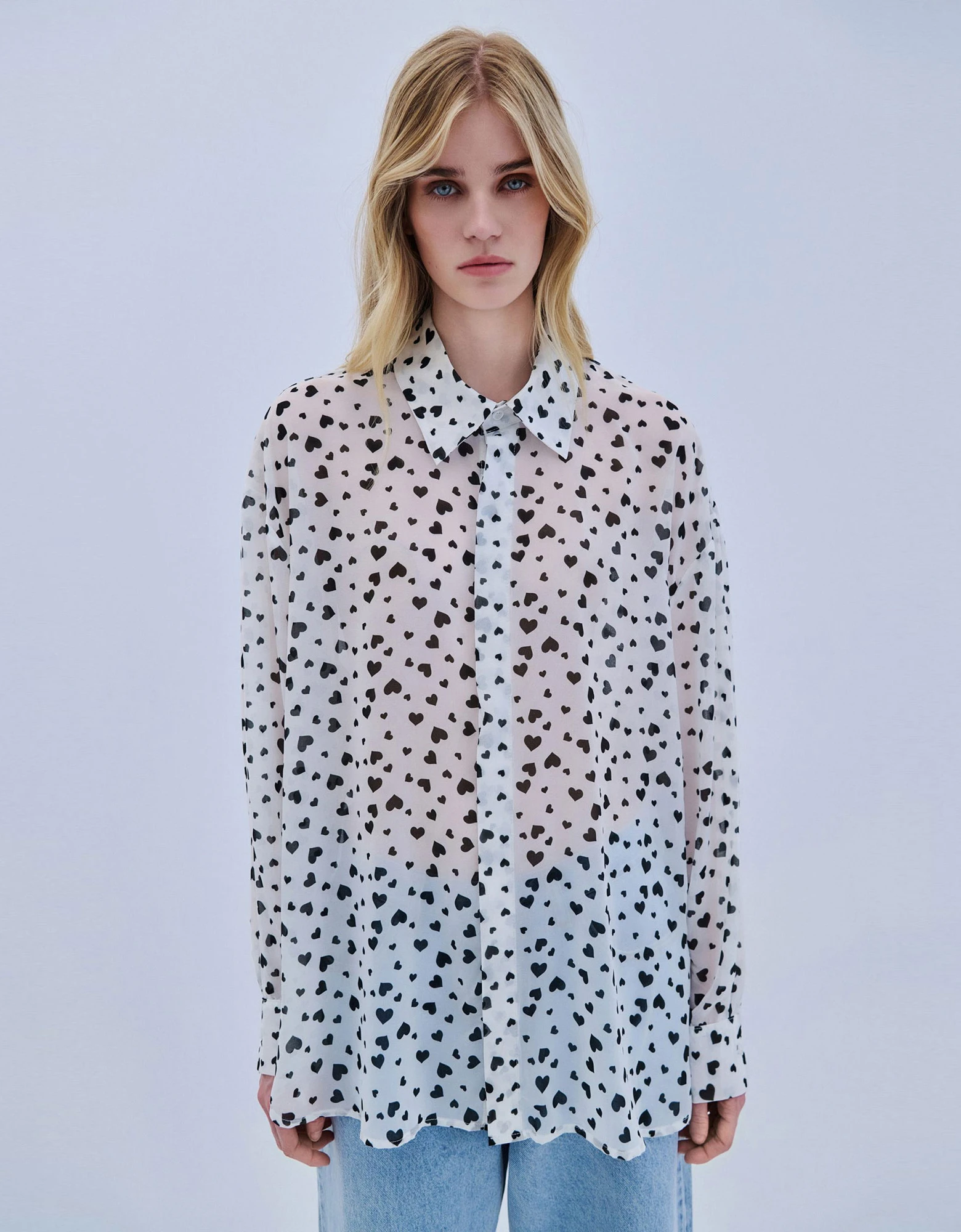 Oversized hearts shirt B&W — Combos Knitwear