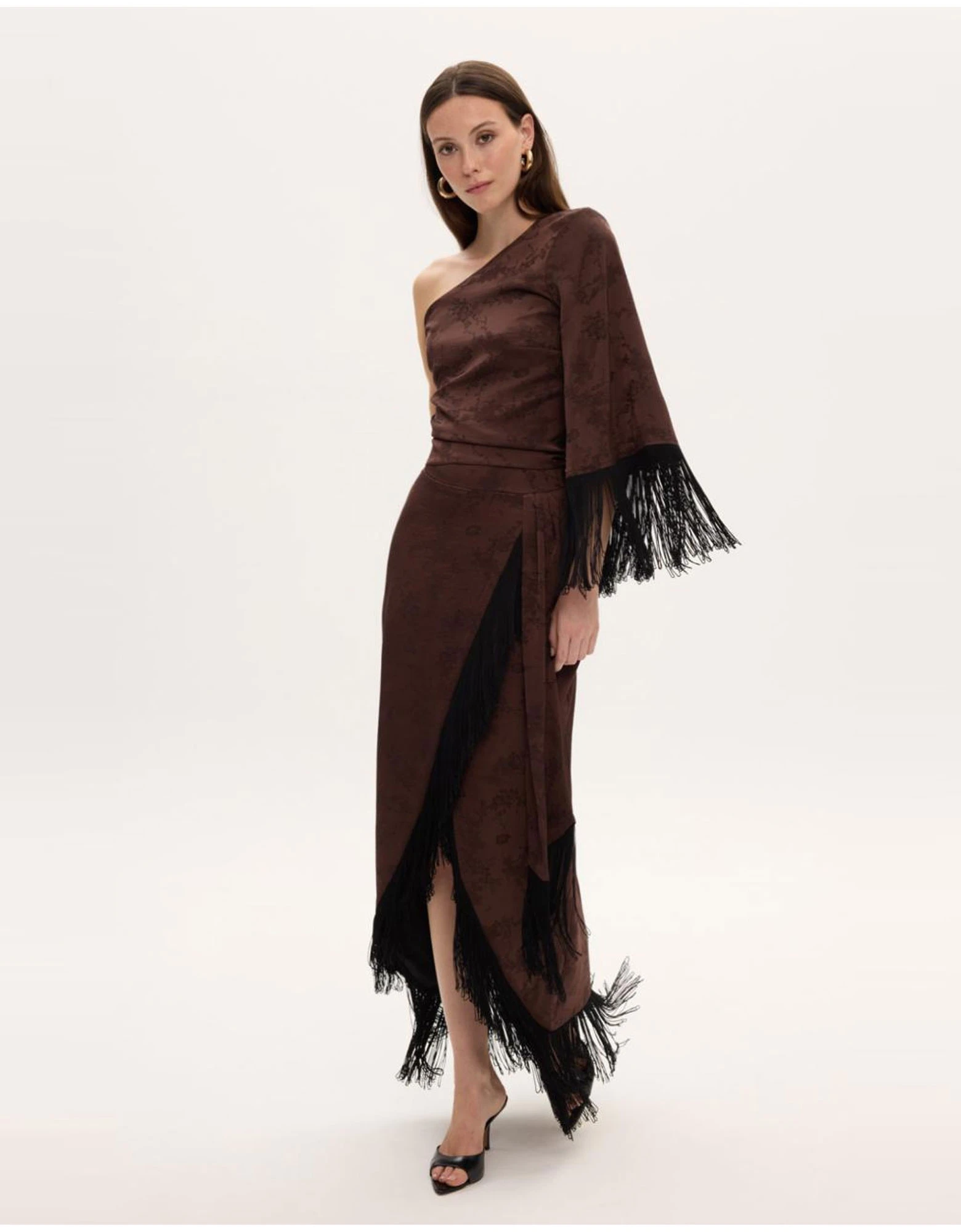 Blair brown top with fringes — Ciel Concept