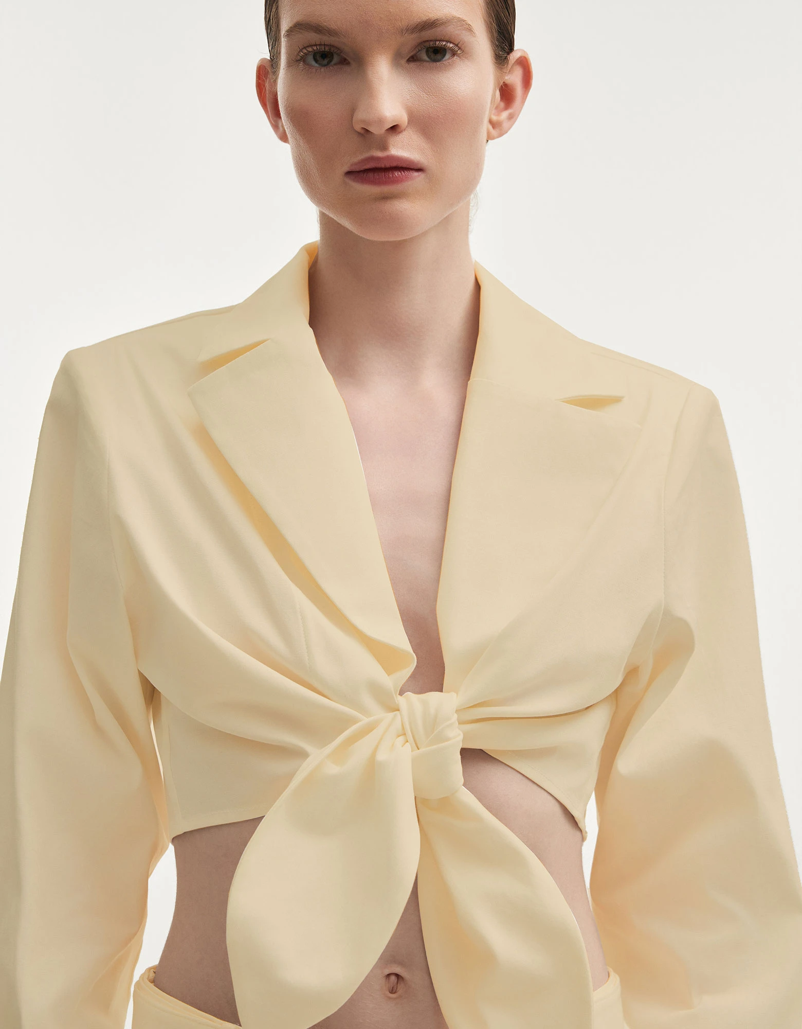 Pure crop shirt butter yellow — Nadia Rapti