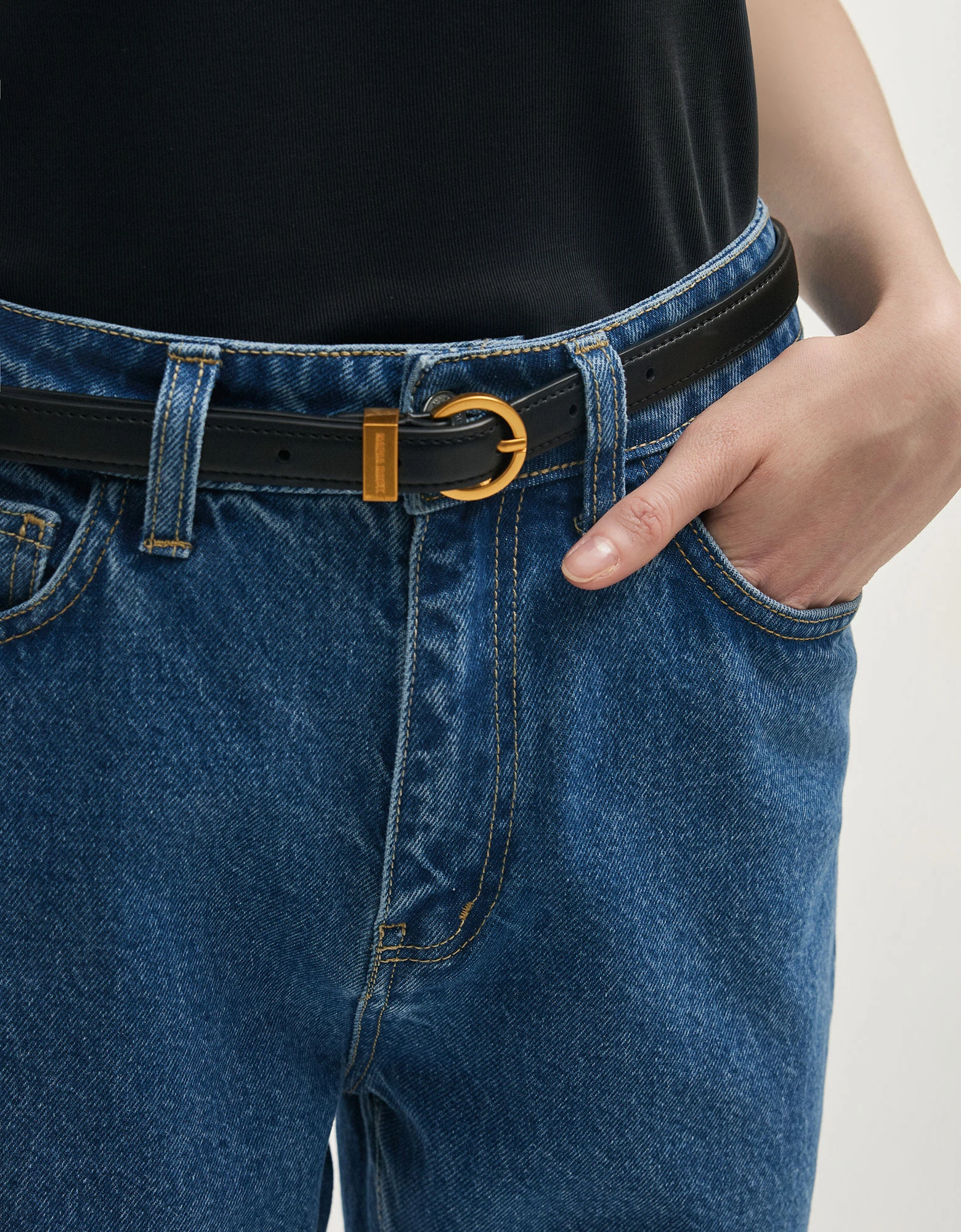 Rocky leather belt black — Nadia Rapti