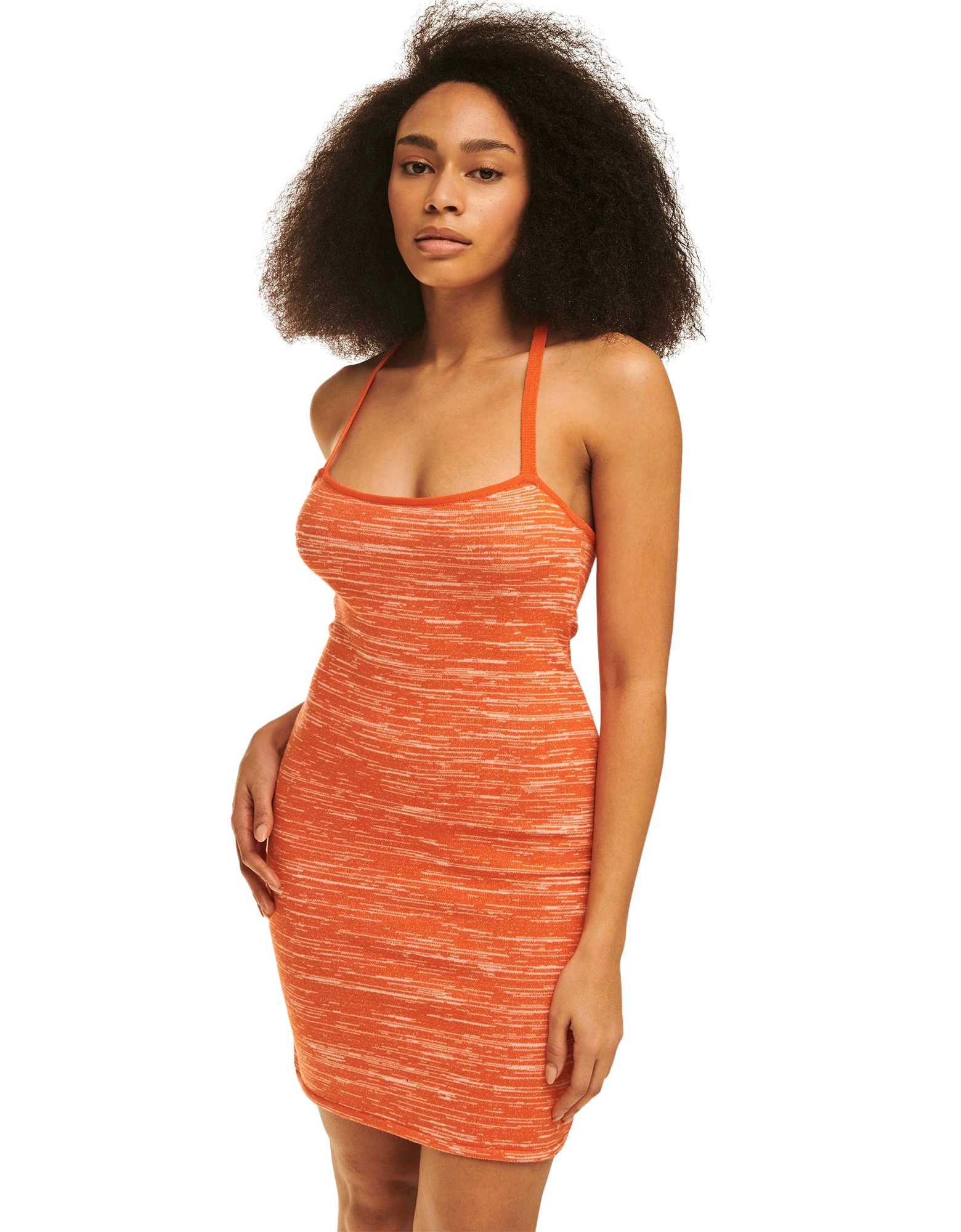 Combos Knitwear Combos S086 – Knitted mini dress orange — φωτογραφία 1 από 3