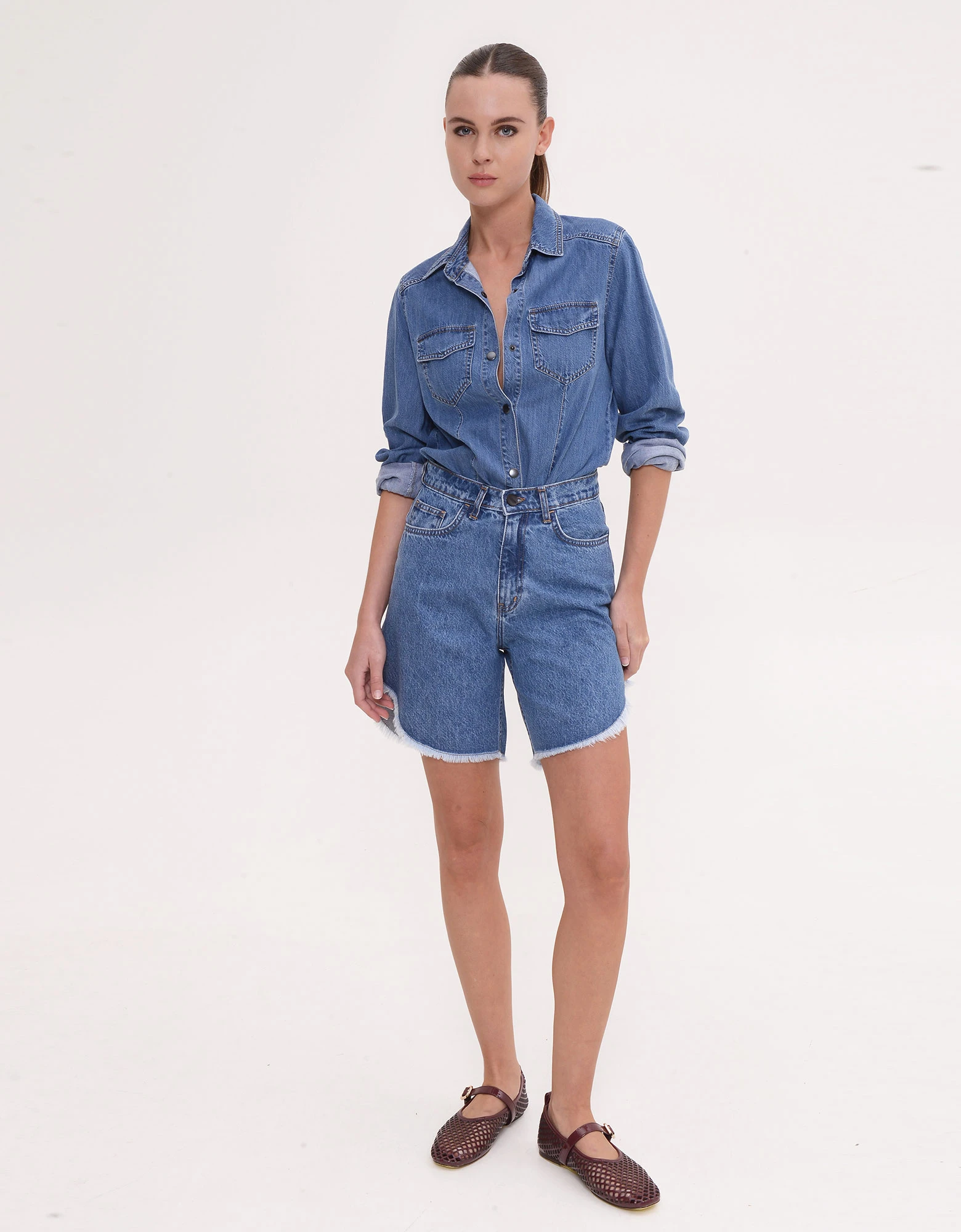 Olivia bermuda mid blue — Sac Jeans