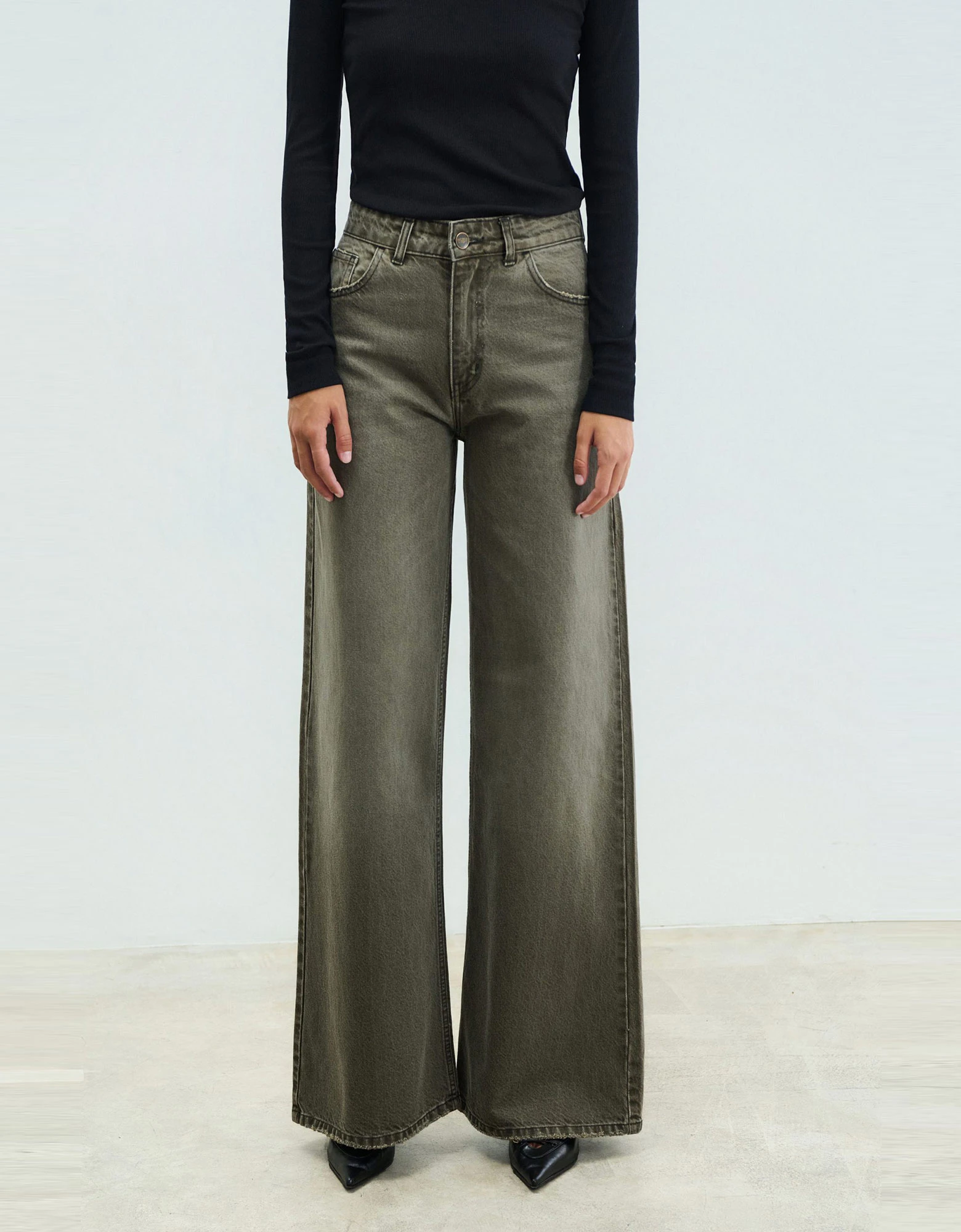 Belen mold green denim pants — Sac Jeans