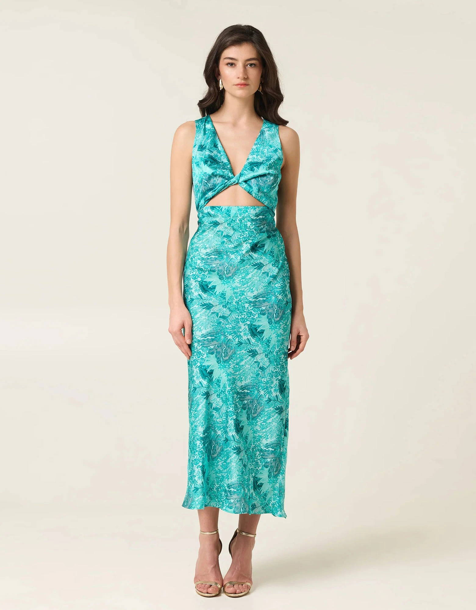 Serafina midi satin dress — Eveleya