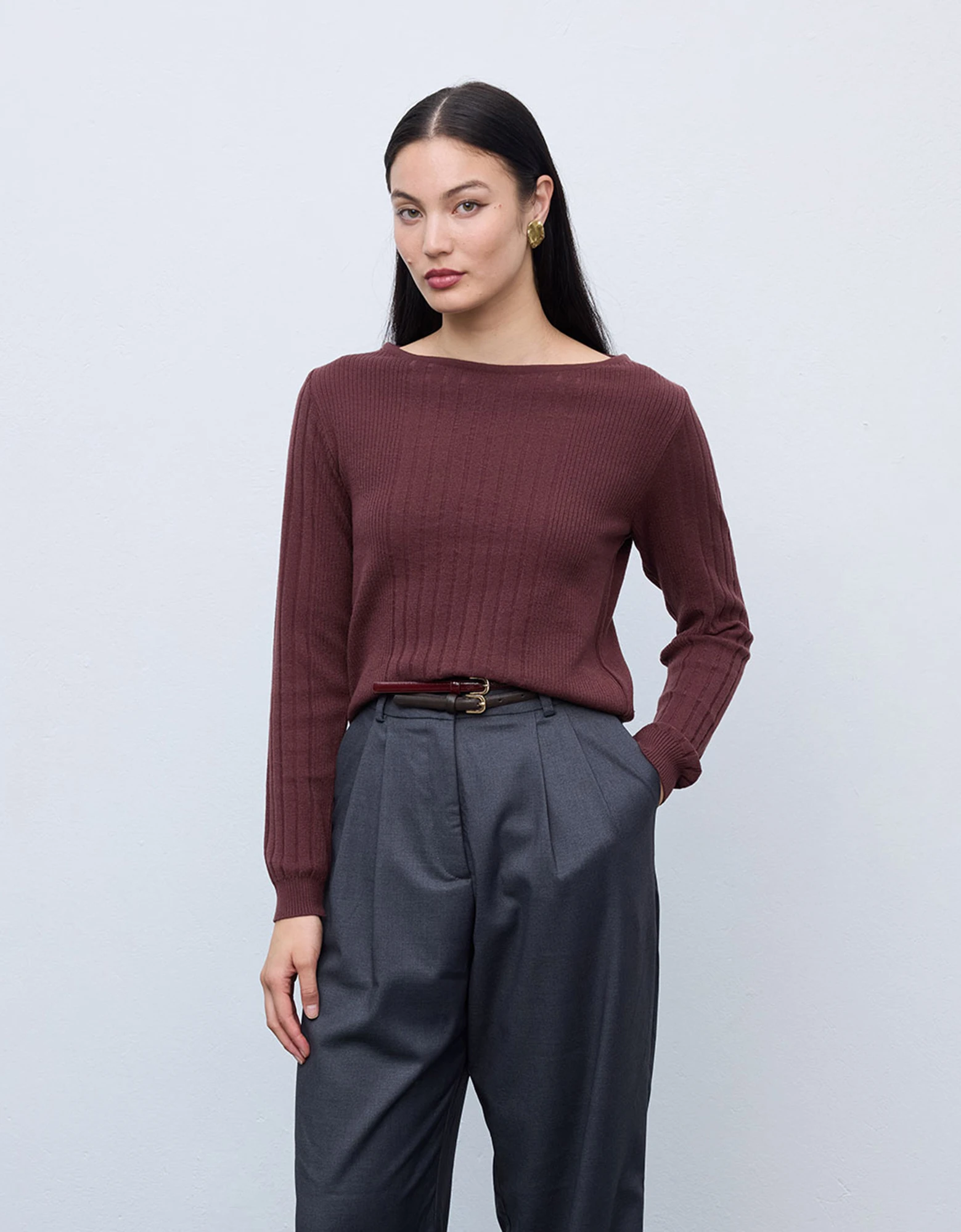 Stefani knit sweater brown — Ciel Concept