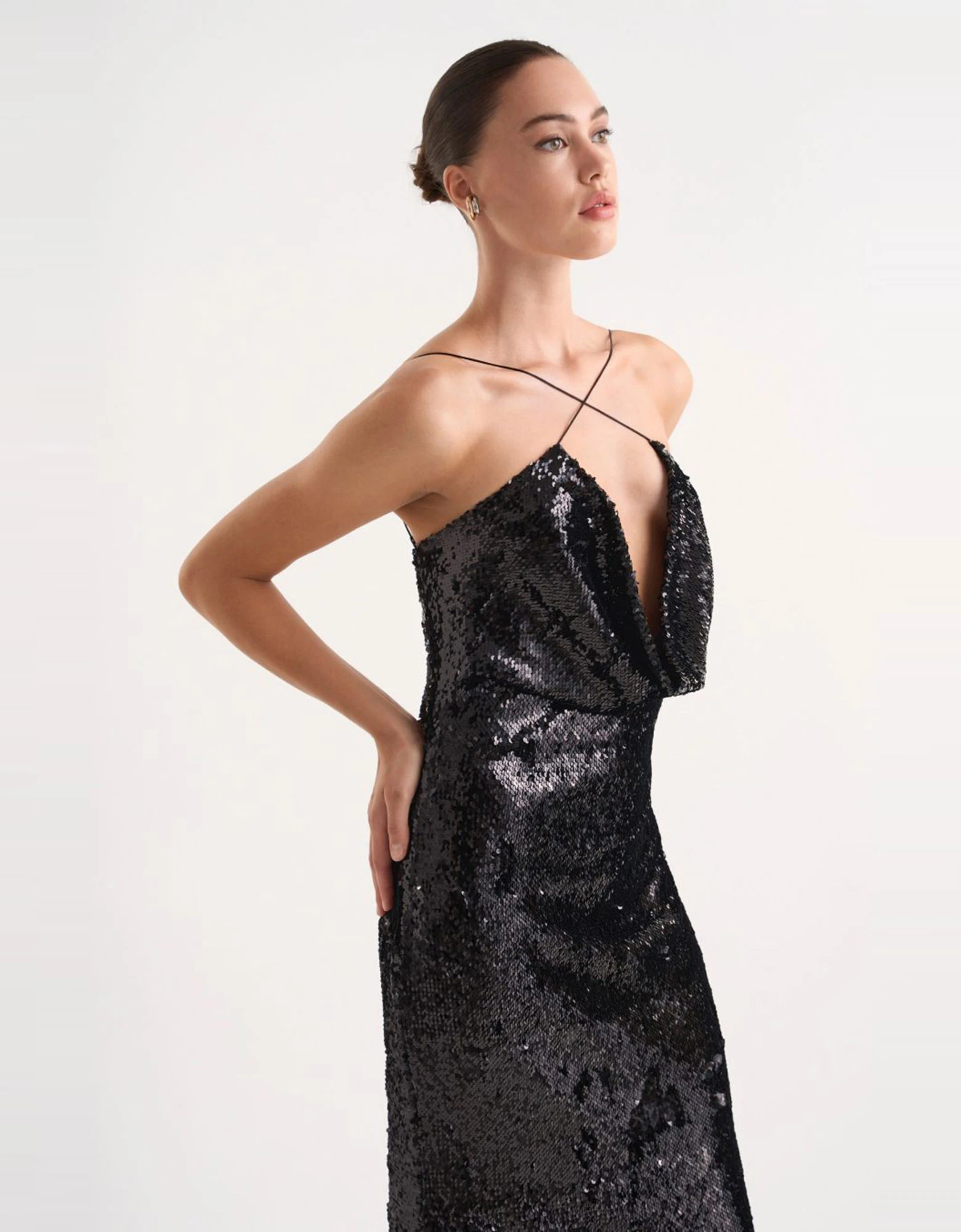 Studio 83 Black glam maxi dress — φωτογραφία 3 από 4