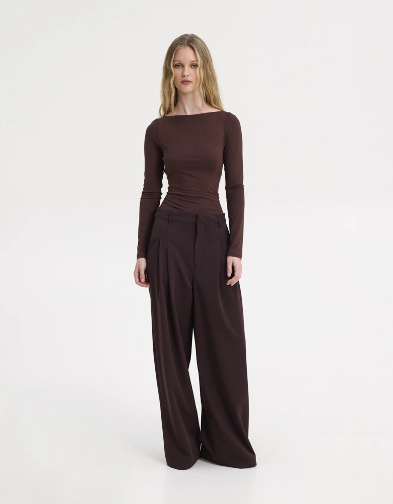 Lauryn pants dark brown — Sunset go