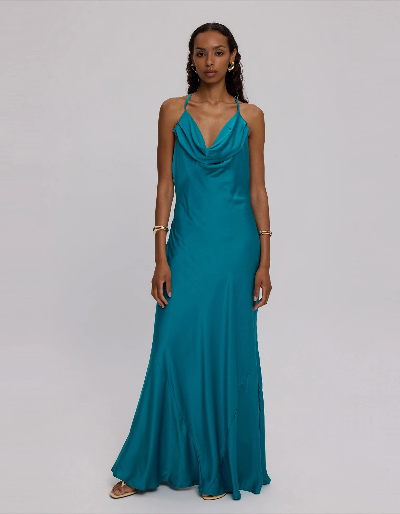 Effie backless dress petrol — Ciel Concept