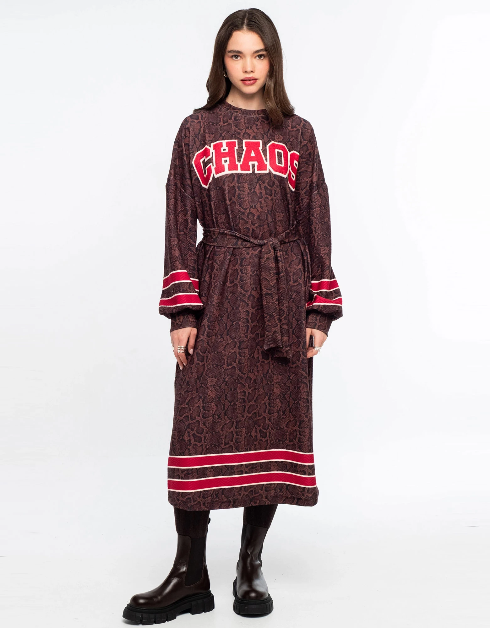 Venomous long dress jacquard waffle — Peace and Chaos
